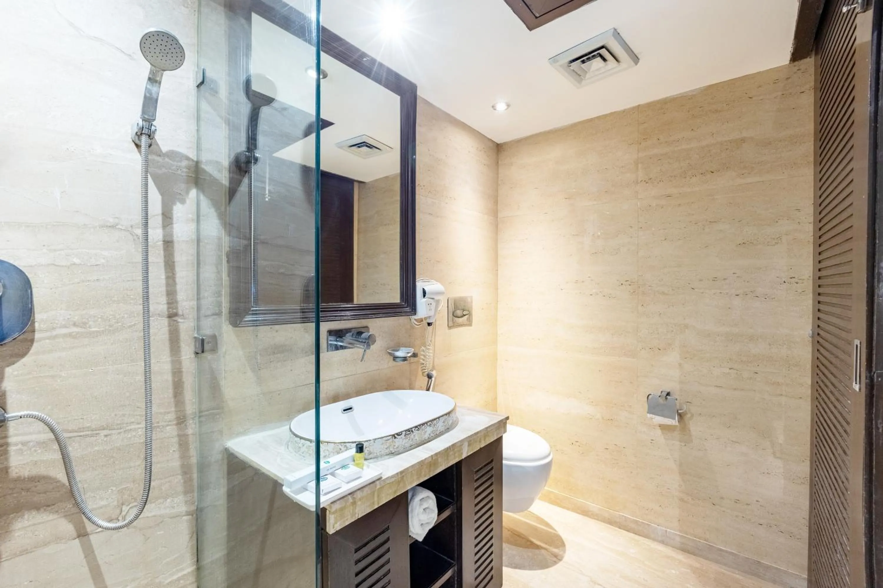 Shower in Alaya Stays Hotel Emperor Palms