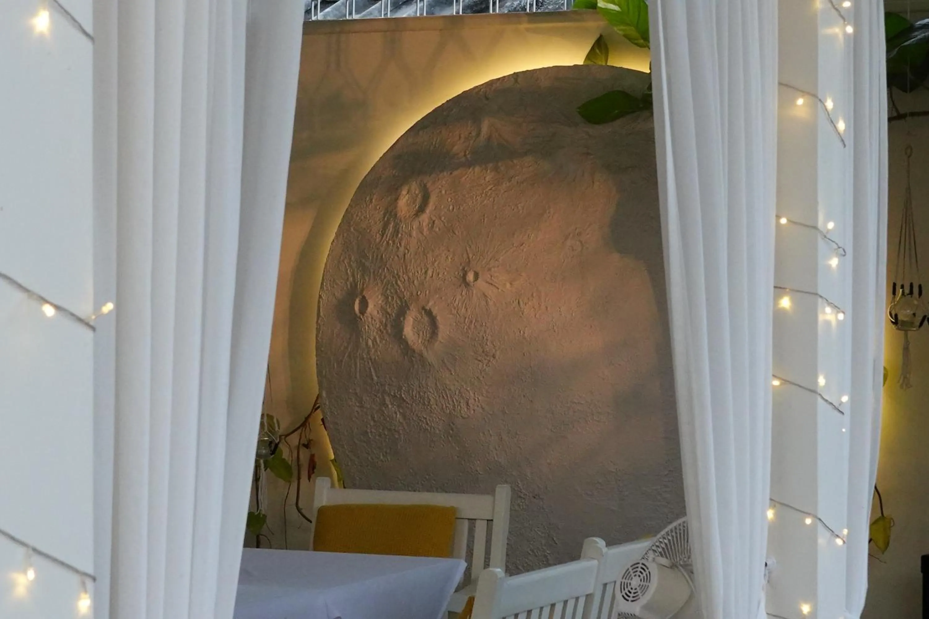 Decorative detail, Bed in To The Moon Guesthouse