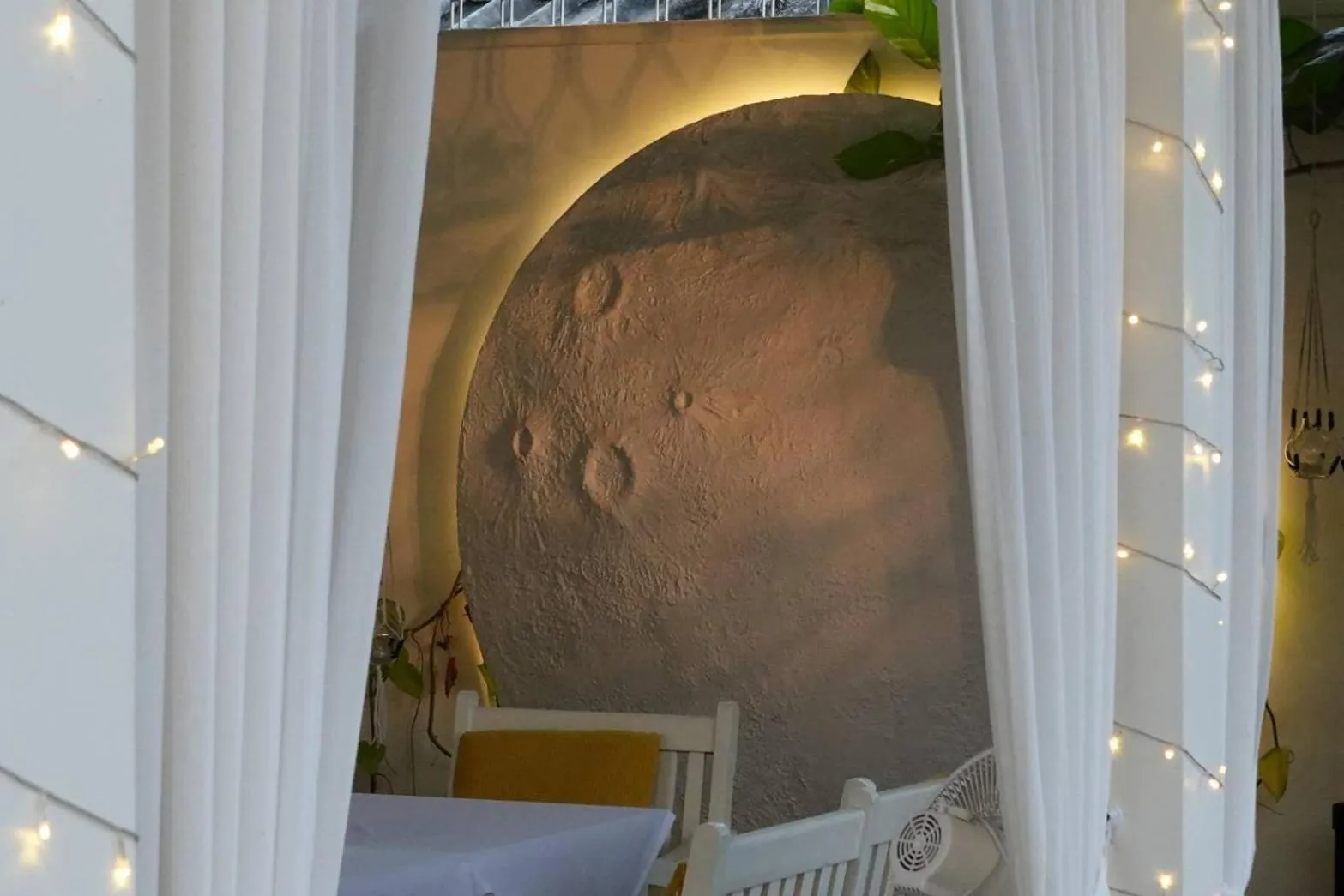 Decorative detail, Bed in To The Moon Guesthouse