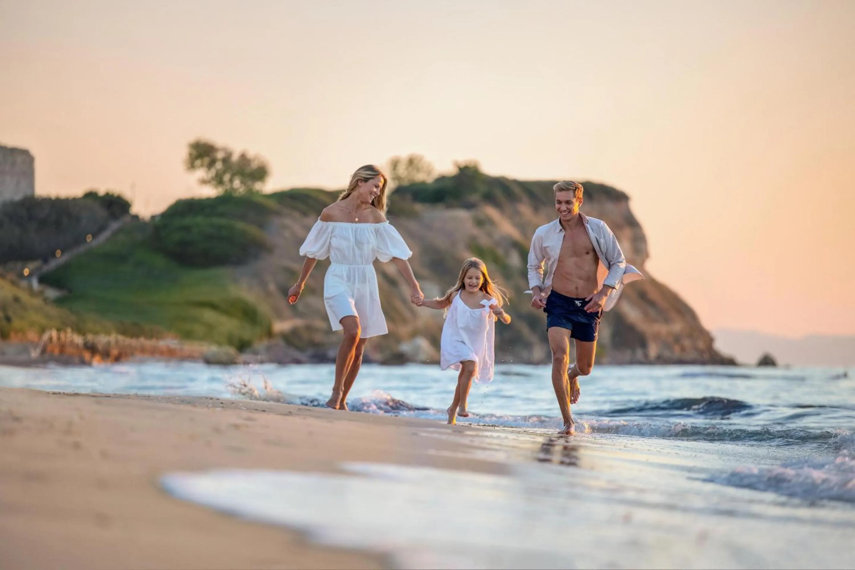 Family in Sani Beach