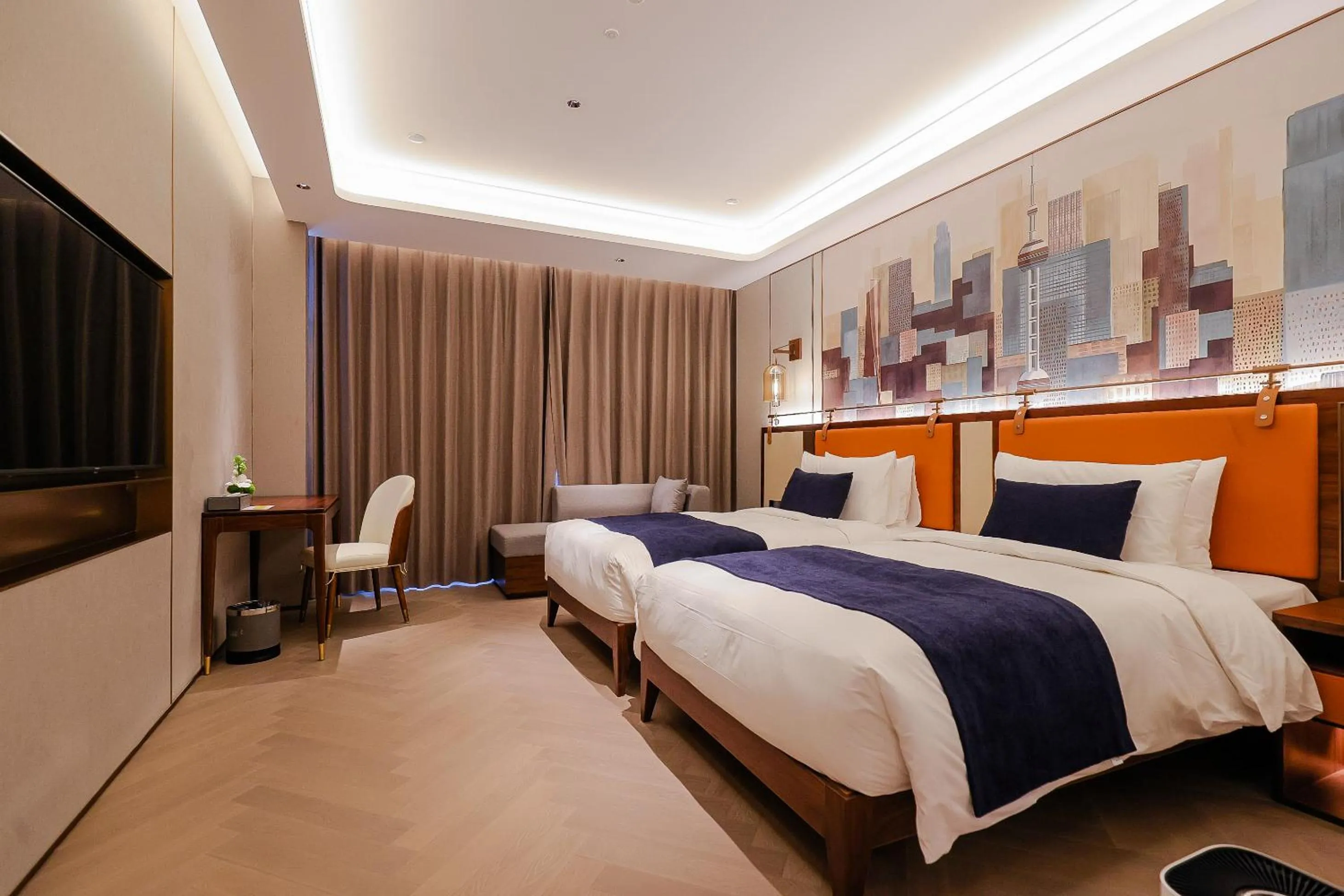 Bed in Shanghai Hongqiao Yankuang Tulip Hotel