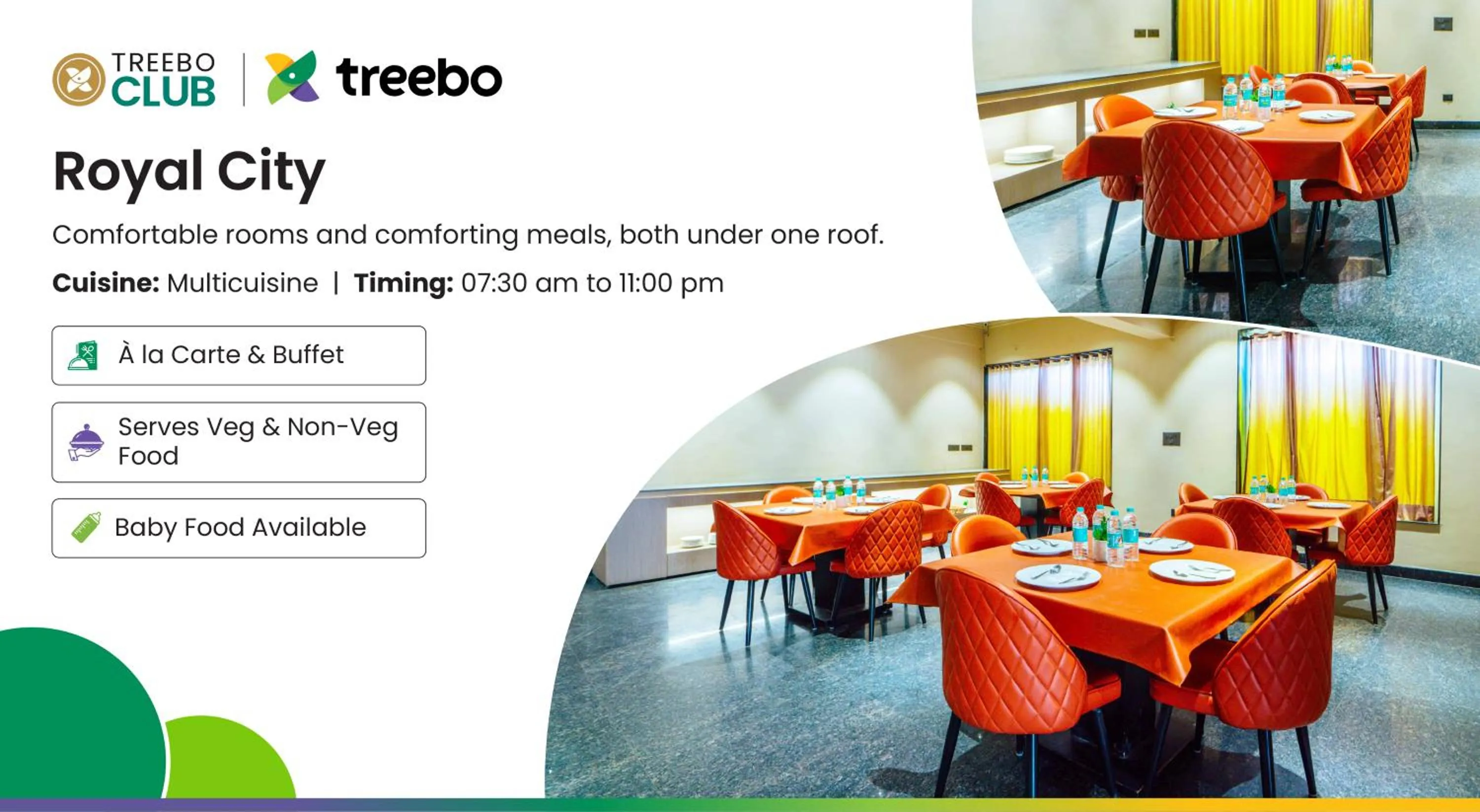 Restaurant/places to eat in Treebo Royal City