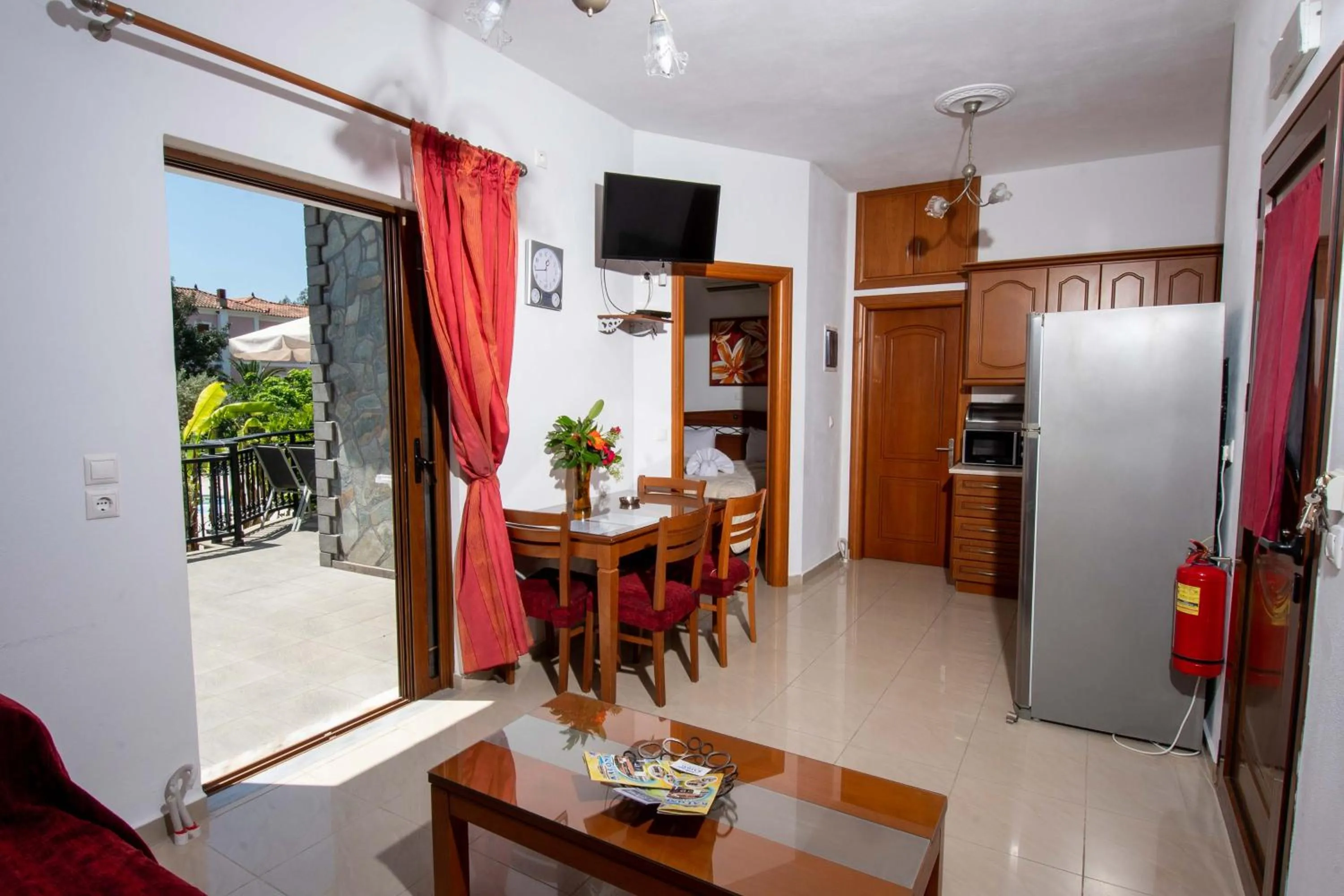 Seating area in Kalloni village apartments