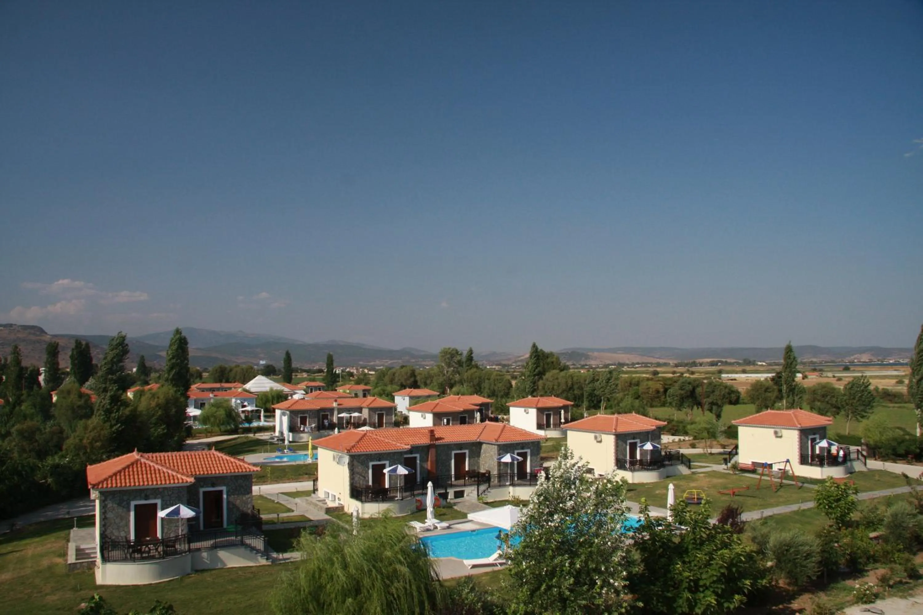 Bird's eye view in Kalloni village apartments