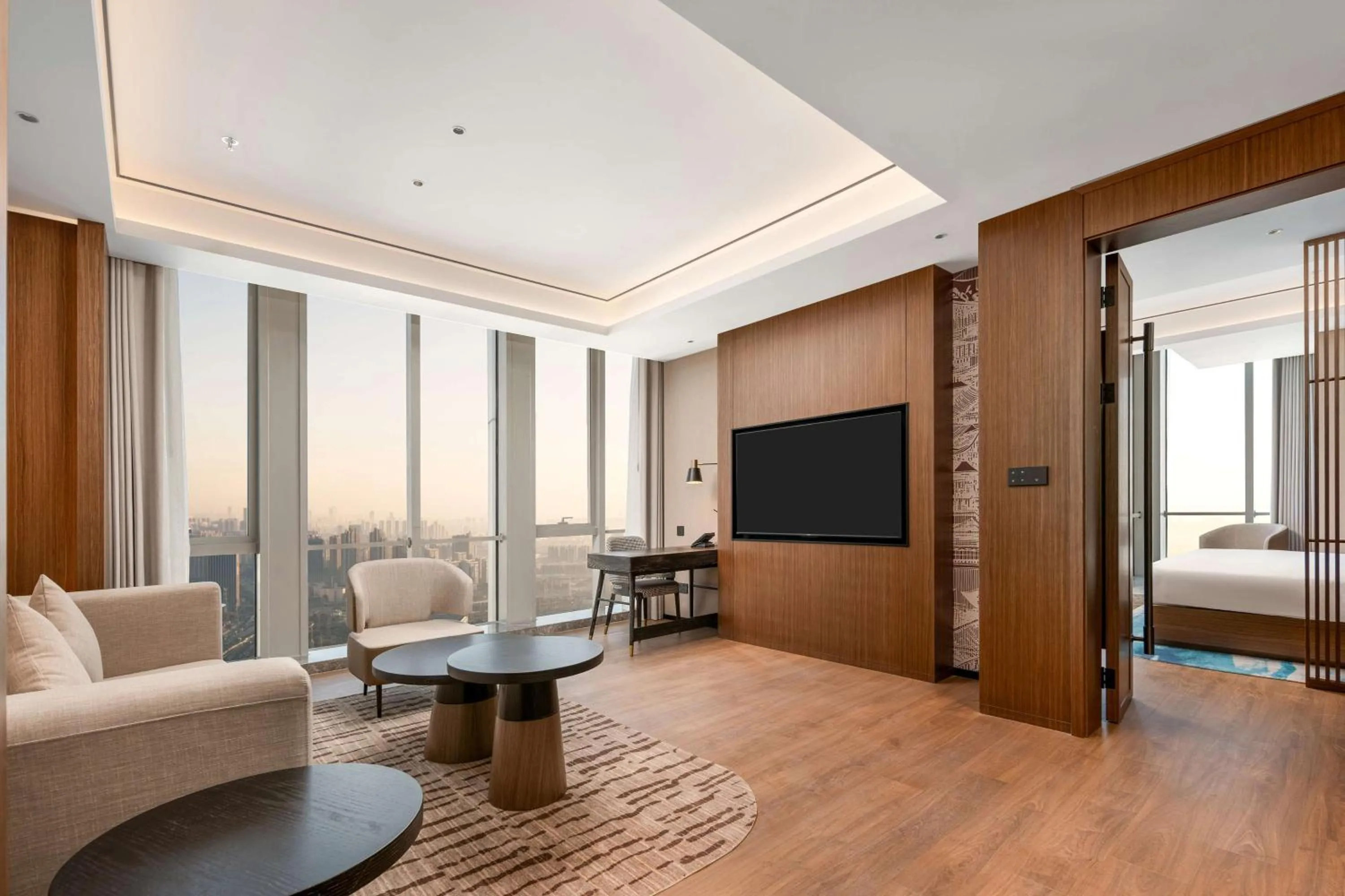 Living room, Bed in Hilton Garden Inn Hefei Feixi