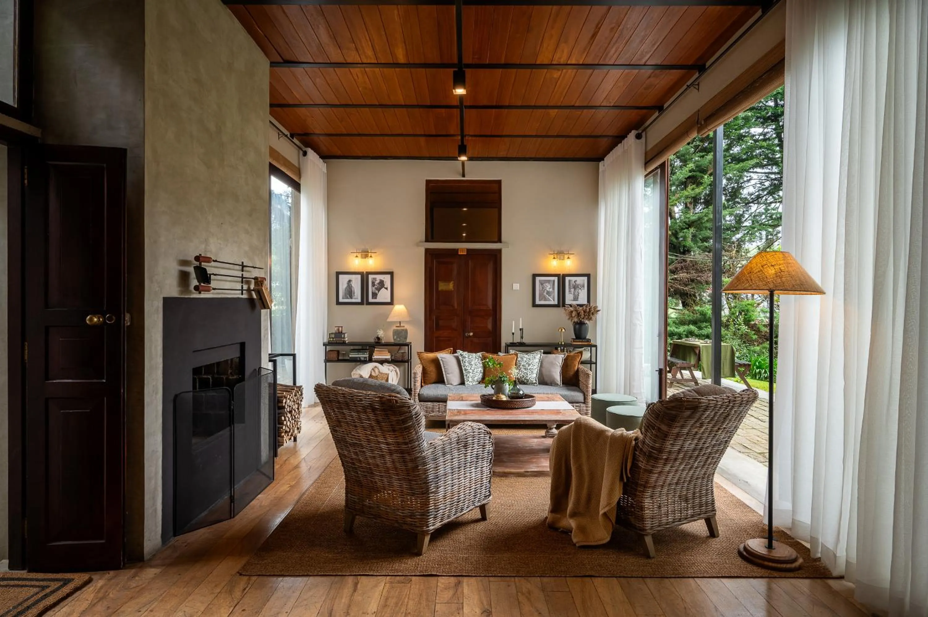 Living room in Tathya Hills - Luxe Garden Retreat In The Hills