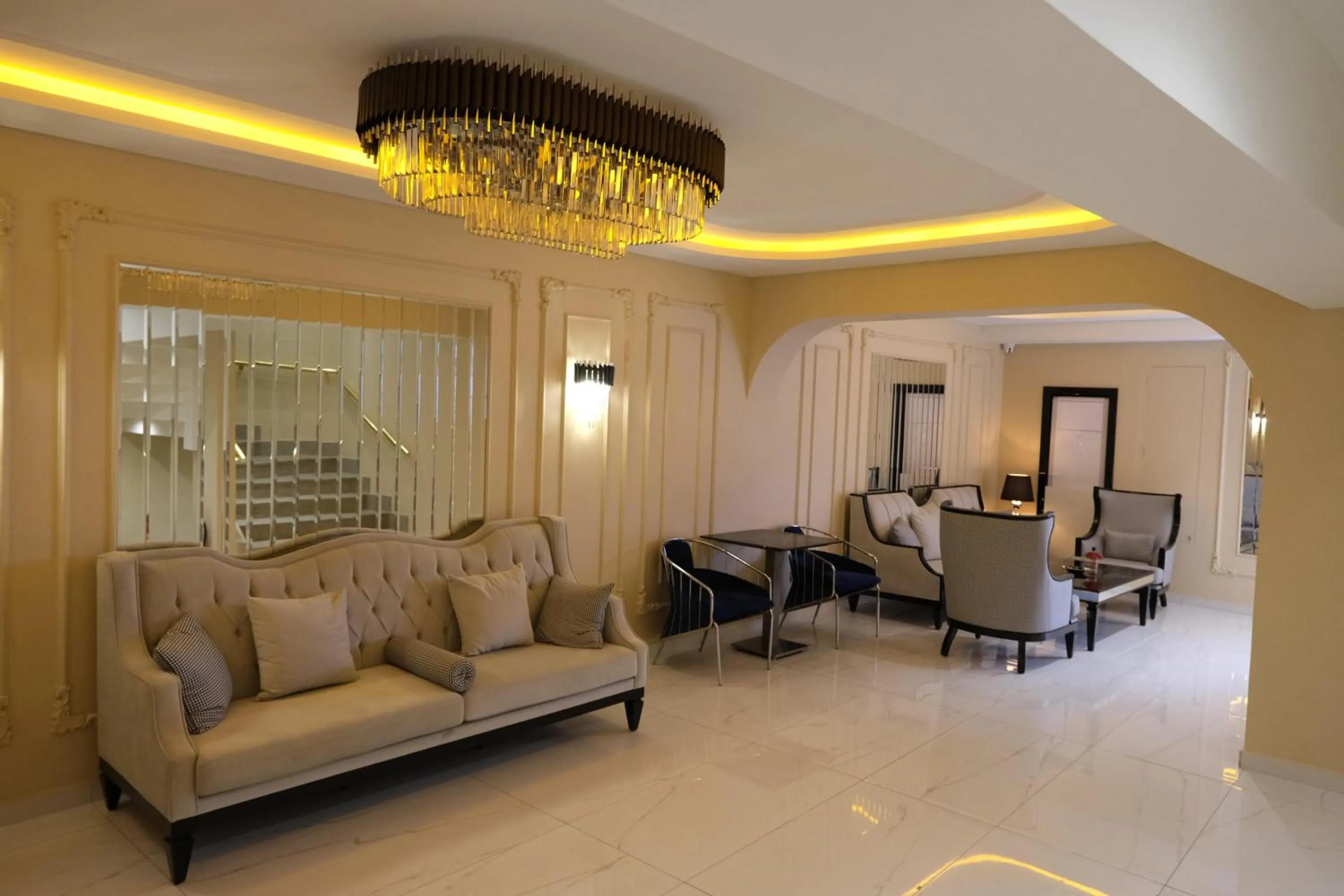 Seating area in Fimka Hotel