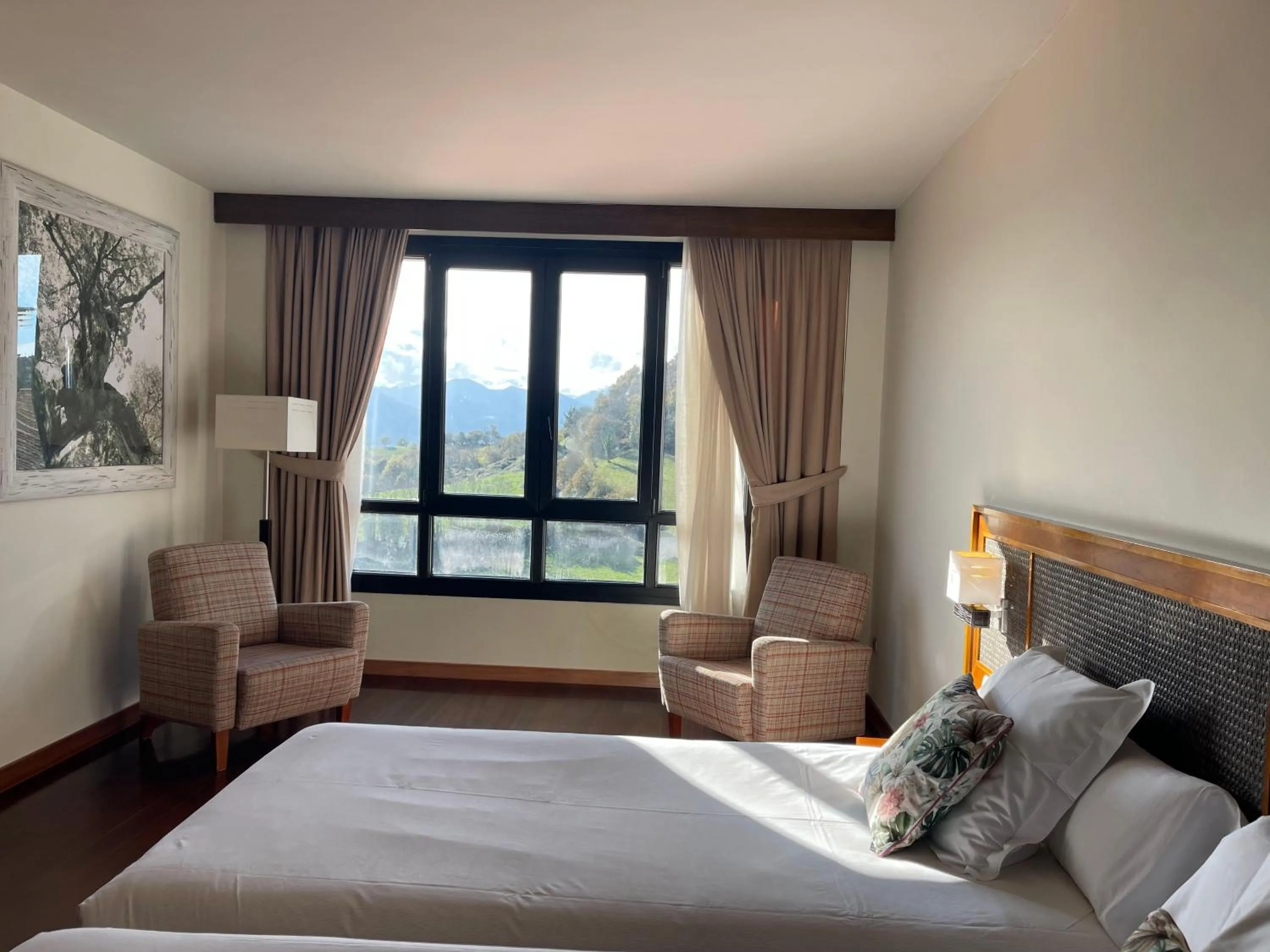 Bed in Hosteria de Torazo Nature Hotel & Spa