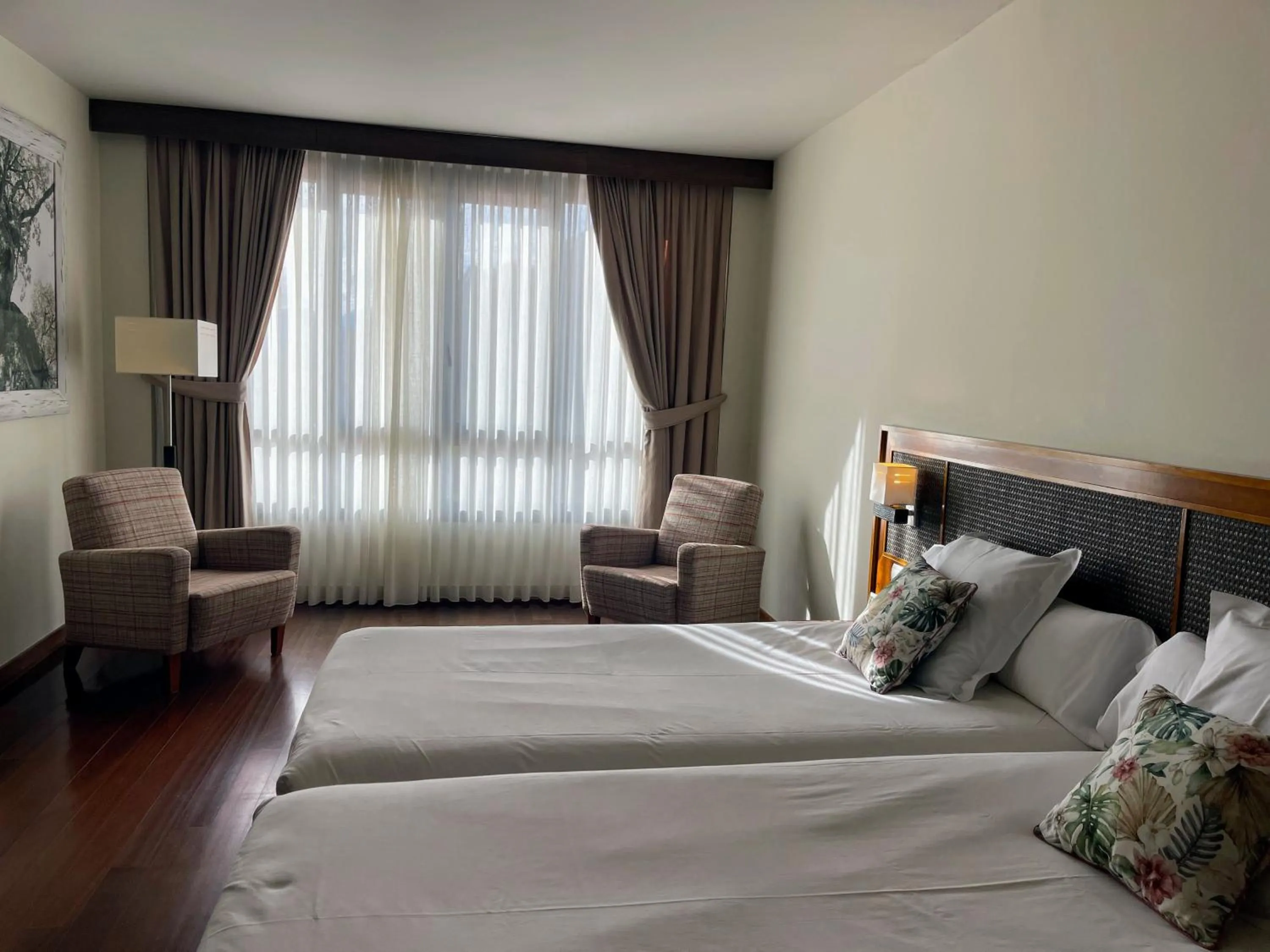 Bed in Hosteria de Torazo Nature Hotel & Spa