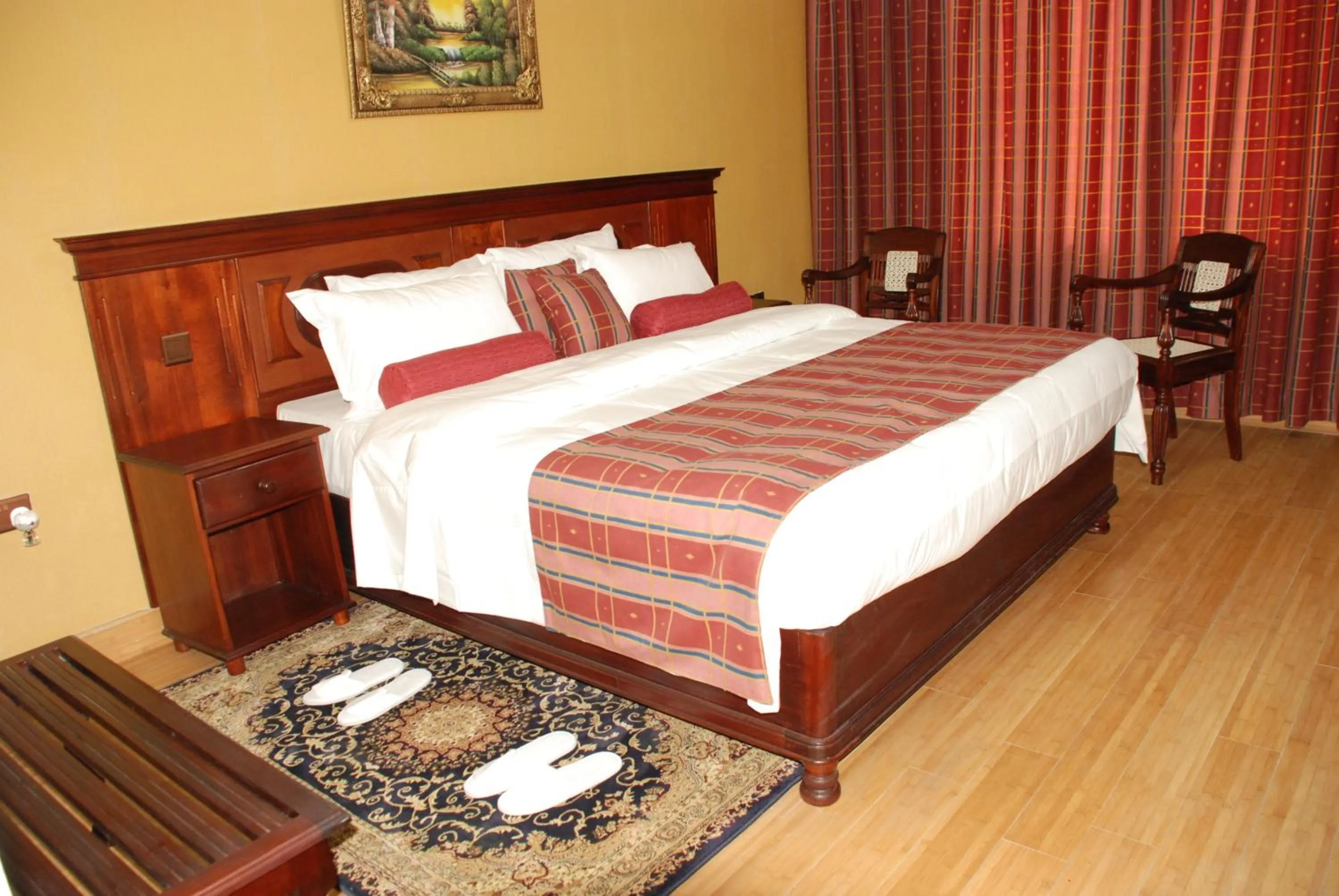 Bed in Eagle Palace Hotel