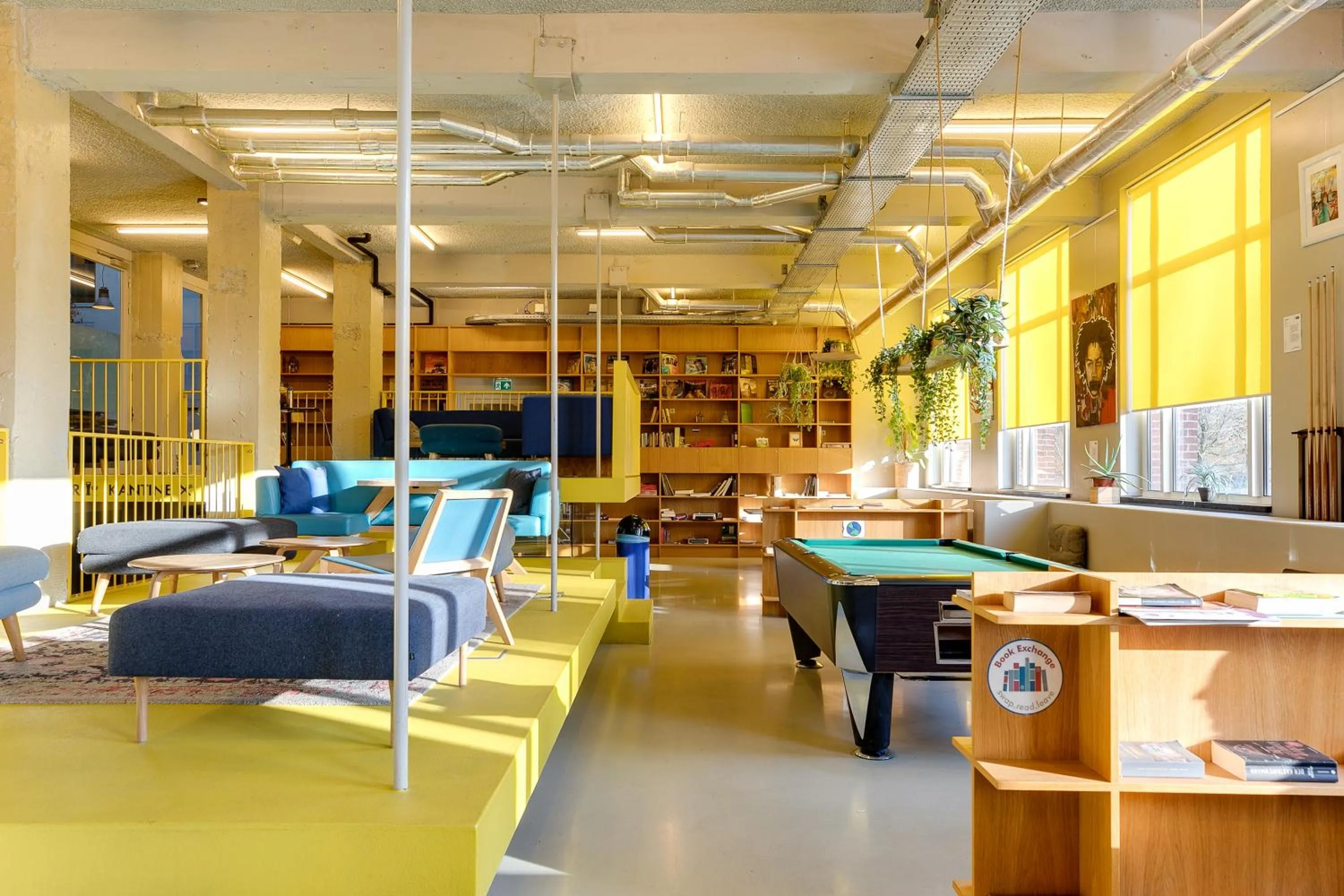 Seating area in ClinkNOORD Hostel