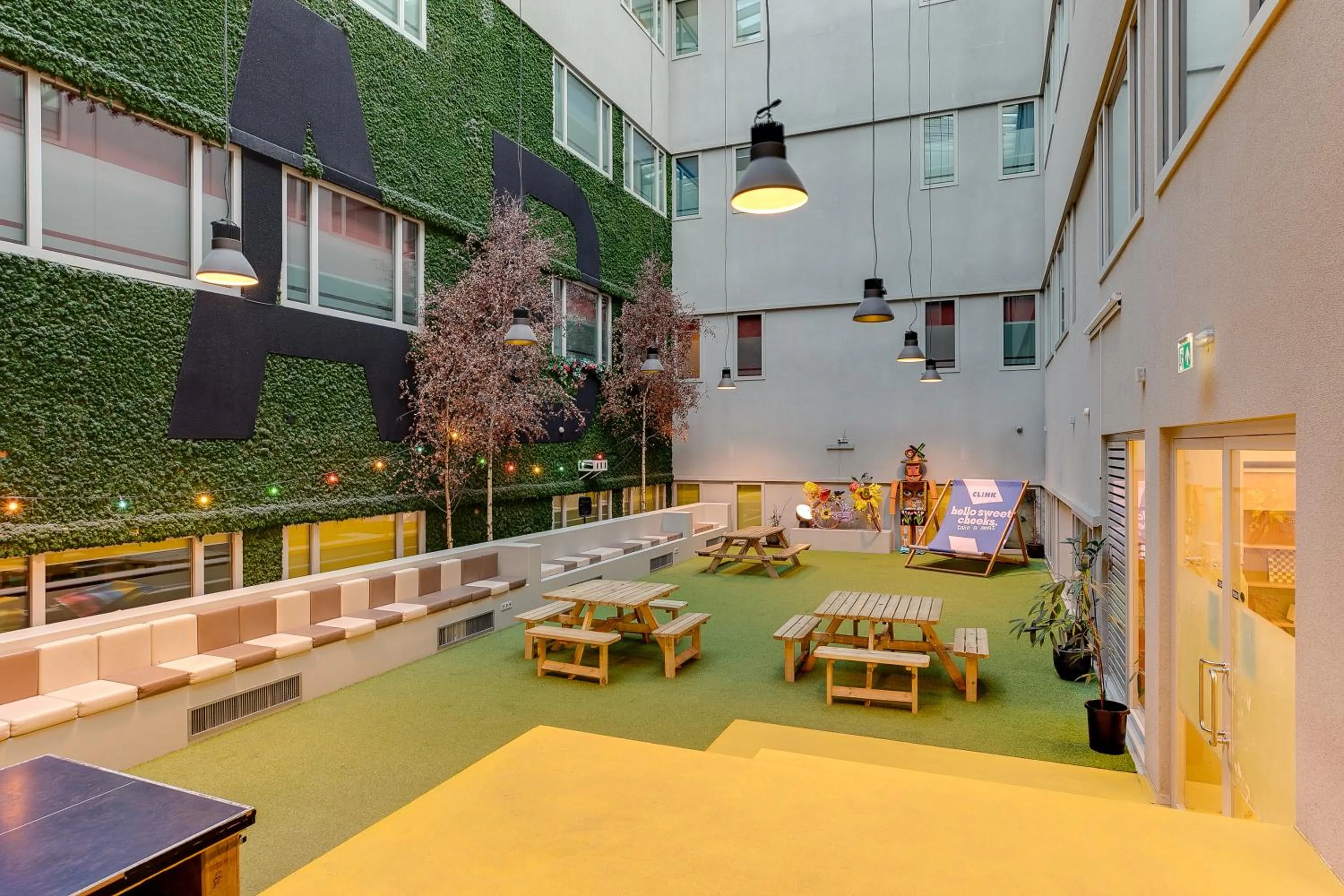 Patio in ClinkNOORD Hostel