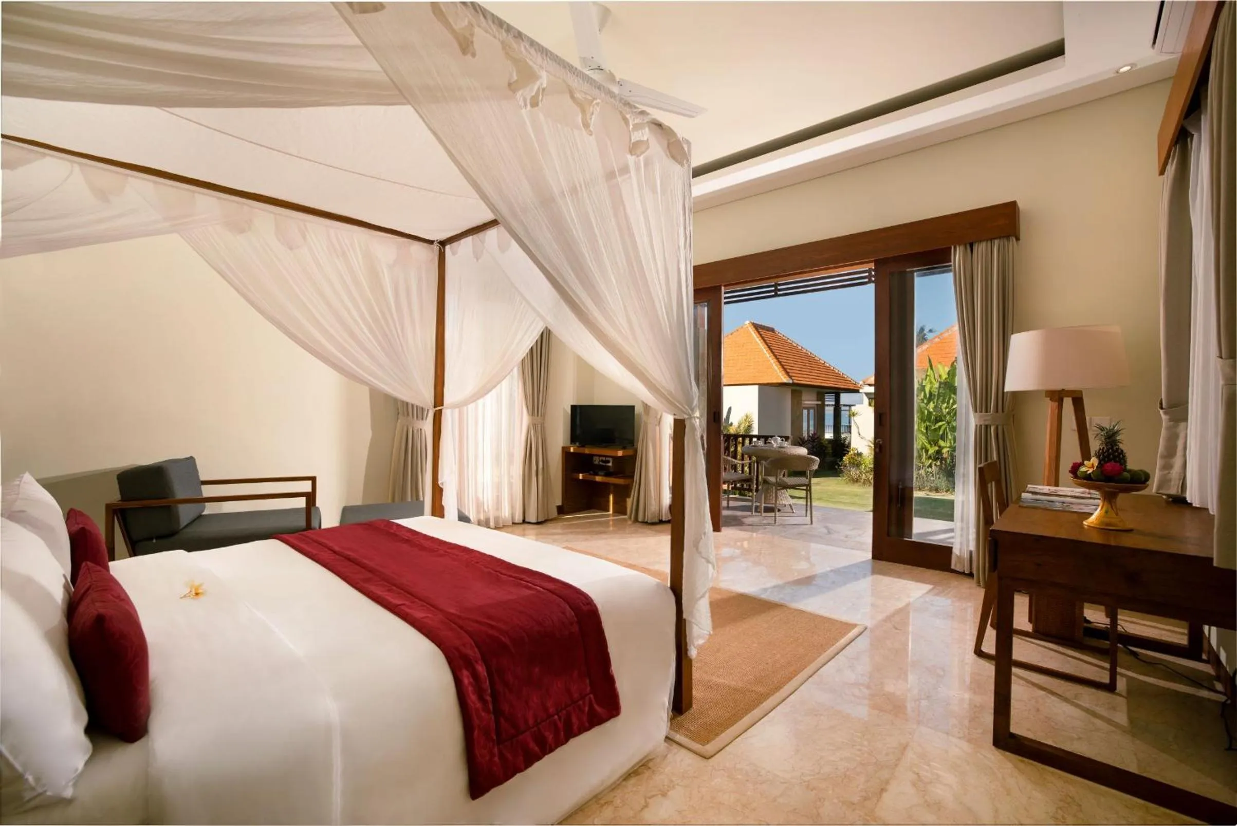 Garden, Bed in Amarta Beach Retreat by Nakula