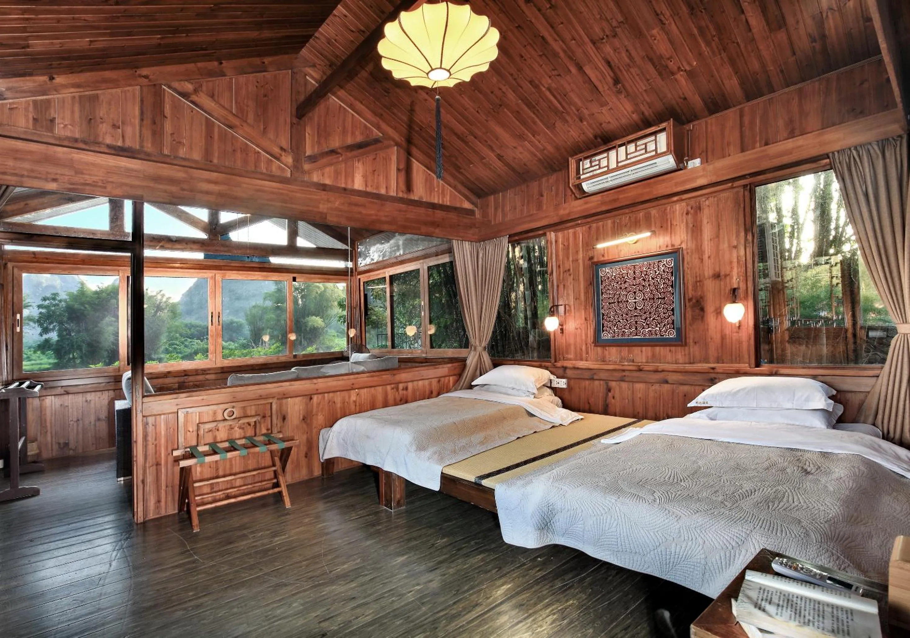 Bedroom, Bed in Yangshuo Mountain Retreat