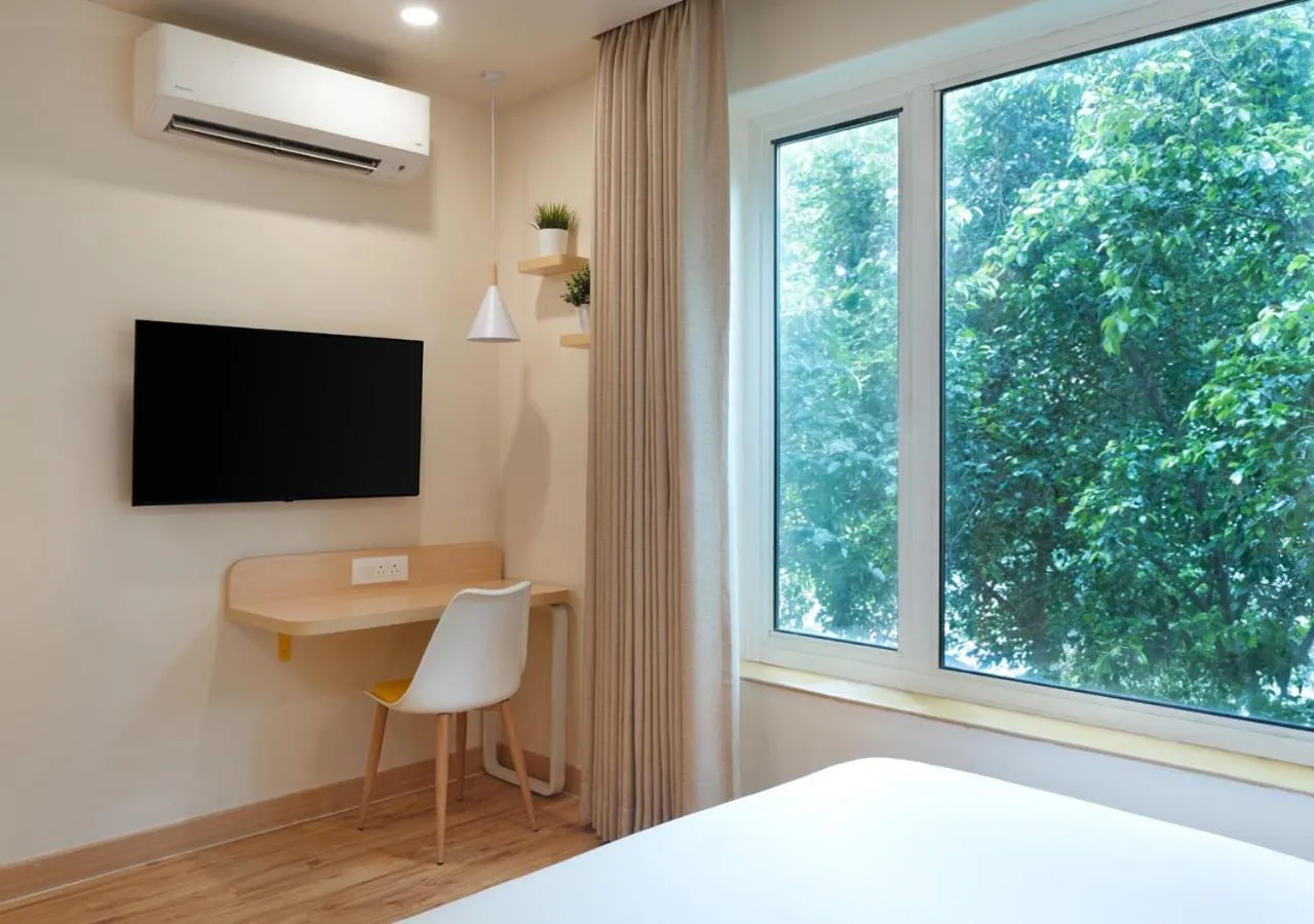 View (from property/room), Bed in Bloom Hotel - DLF Road Gachibowli