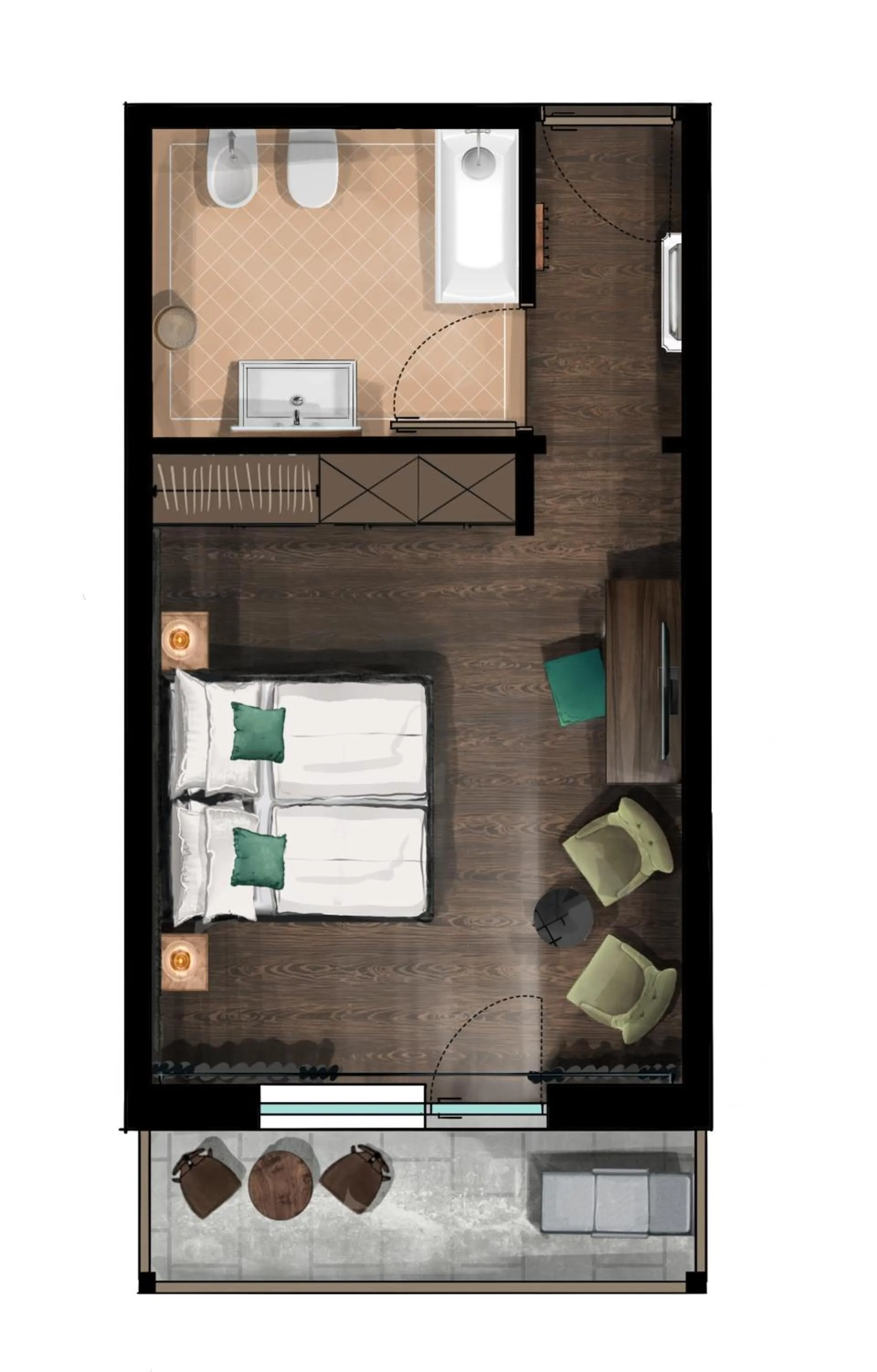 Floor plan, Bed in Tirolensis - Luxury All Inclusive