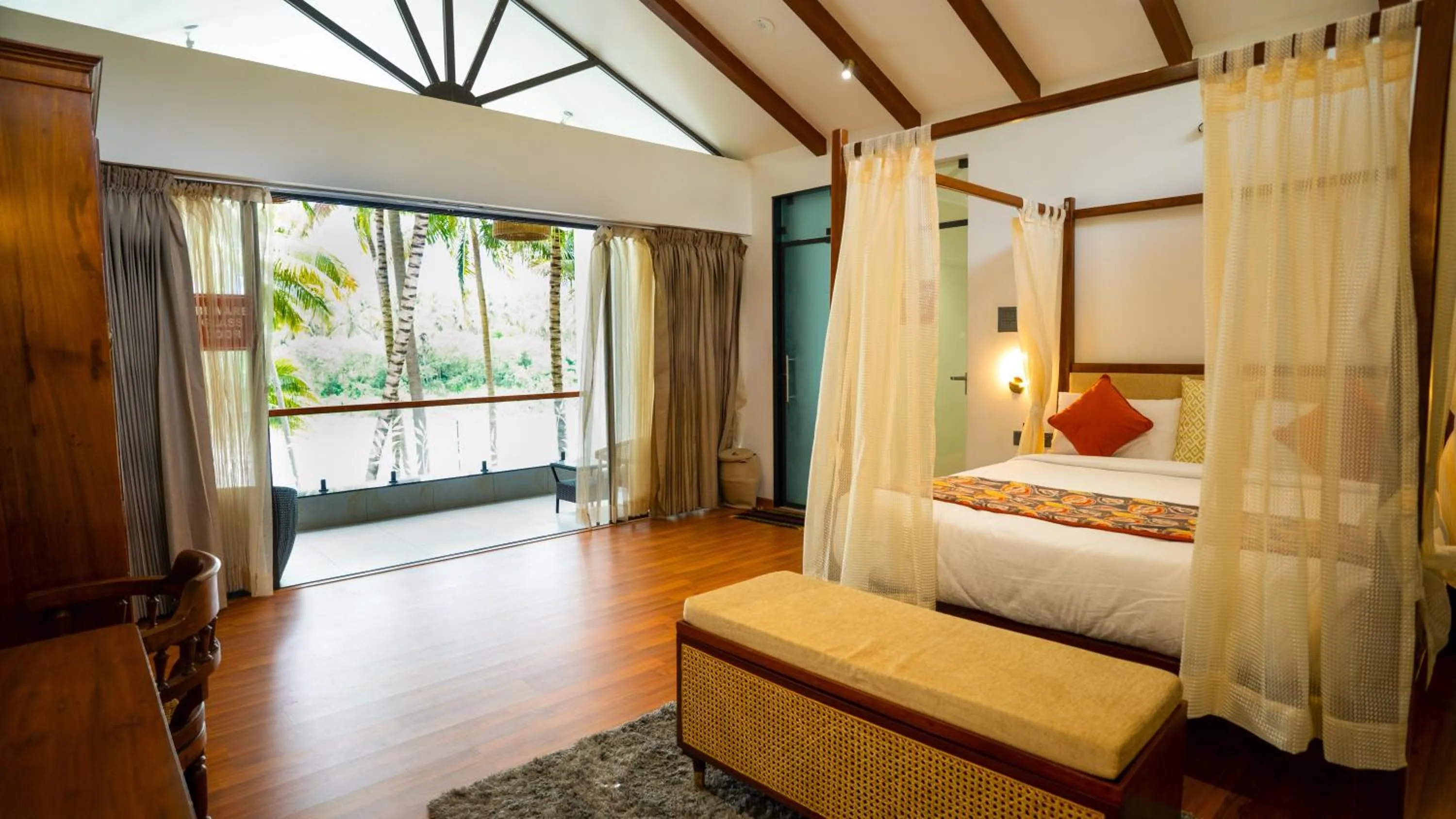 Bed in Sakthi River Resort