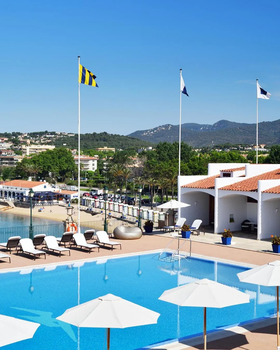 Pool view in Hostal de la Gavina GL - The Leading Hotels of the World