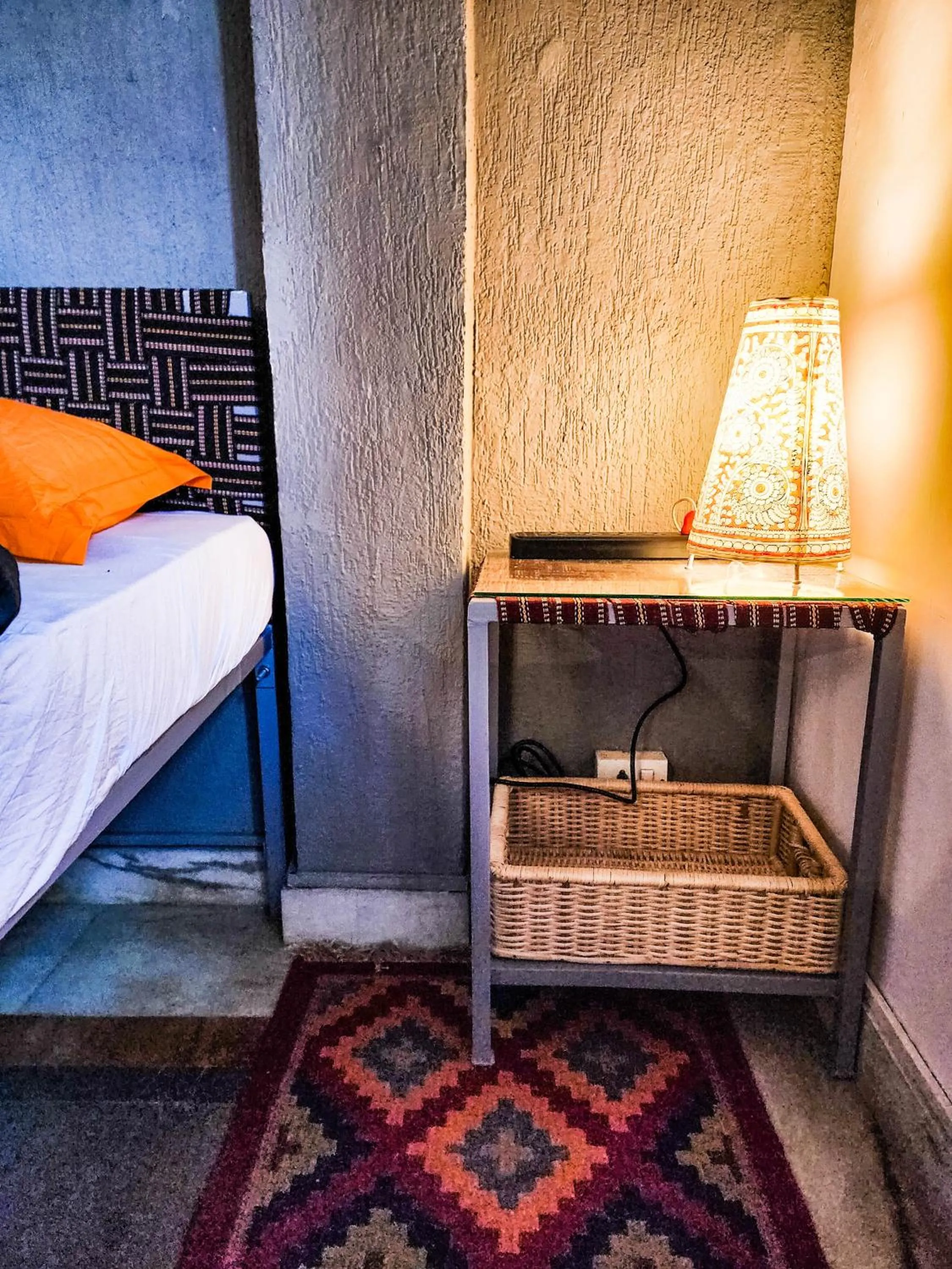 Decorative detail, Bed in JHouse near Bhikaji