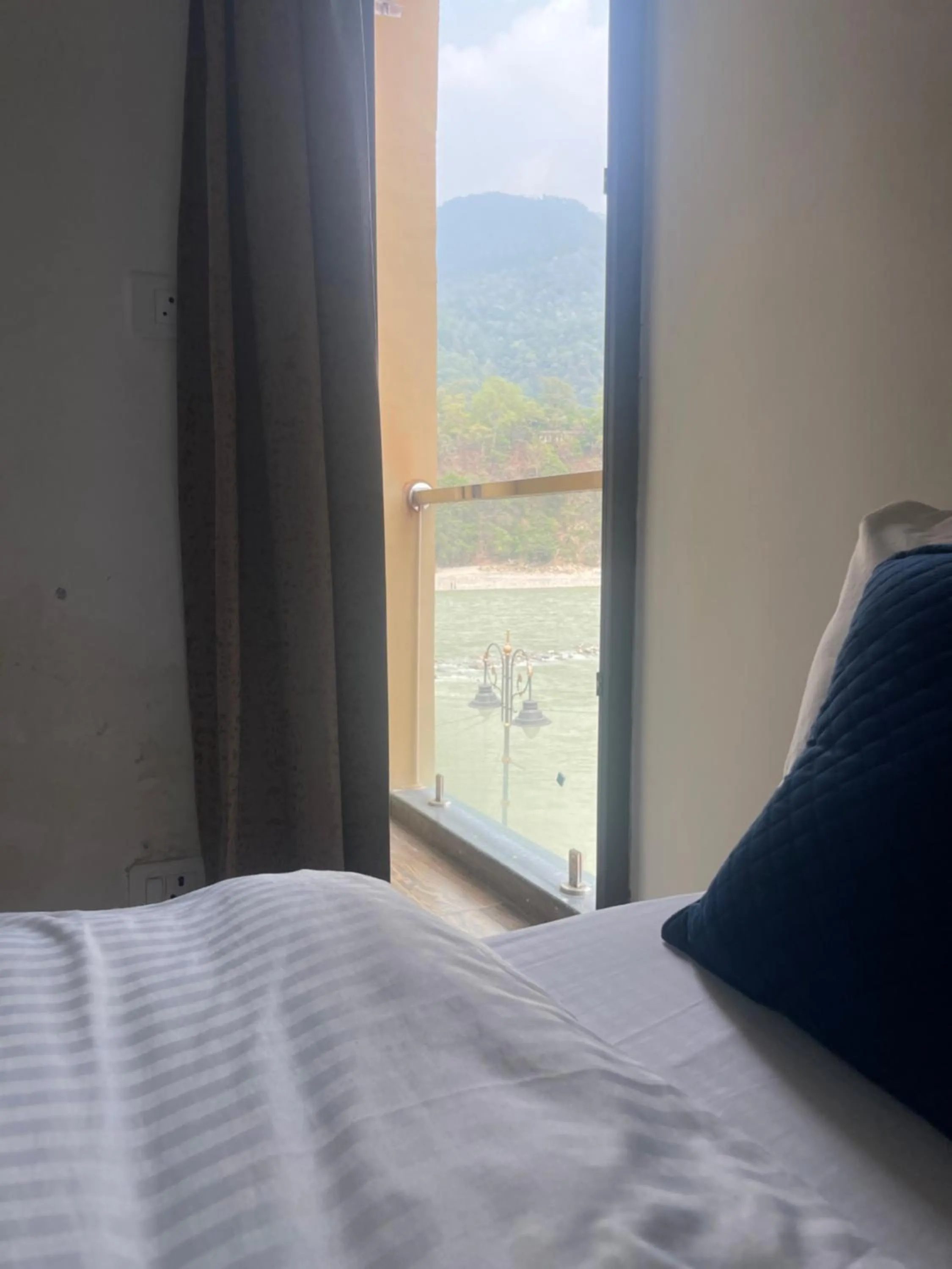 View (from property/room), Bed in Maayaa inn by Ganges