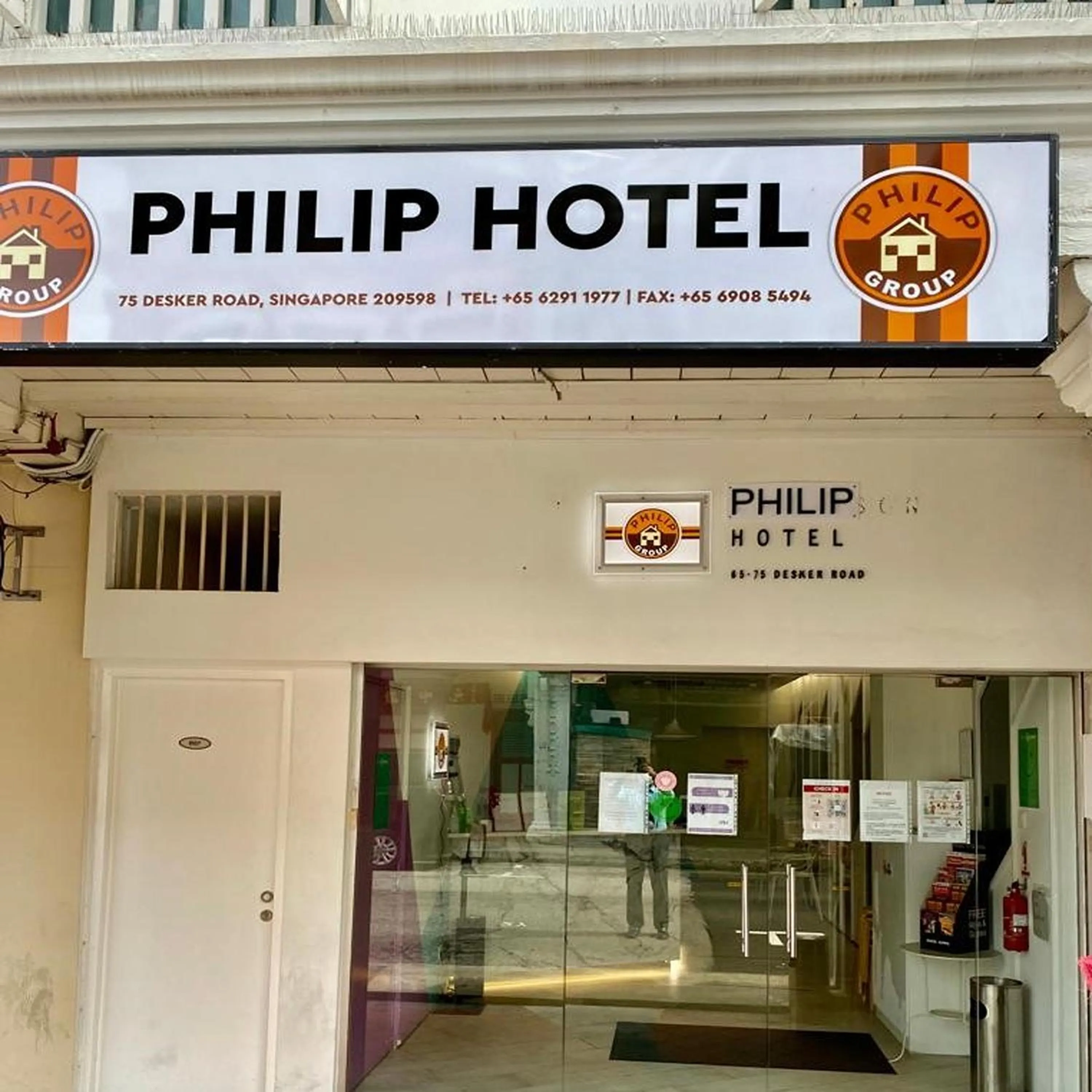 Facade/entrance in Philip Hotel at Little India