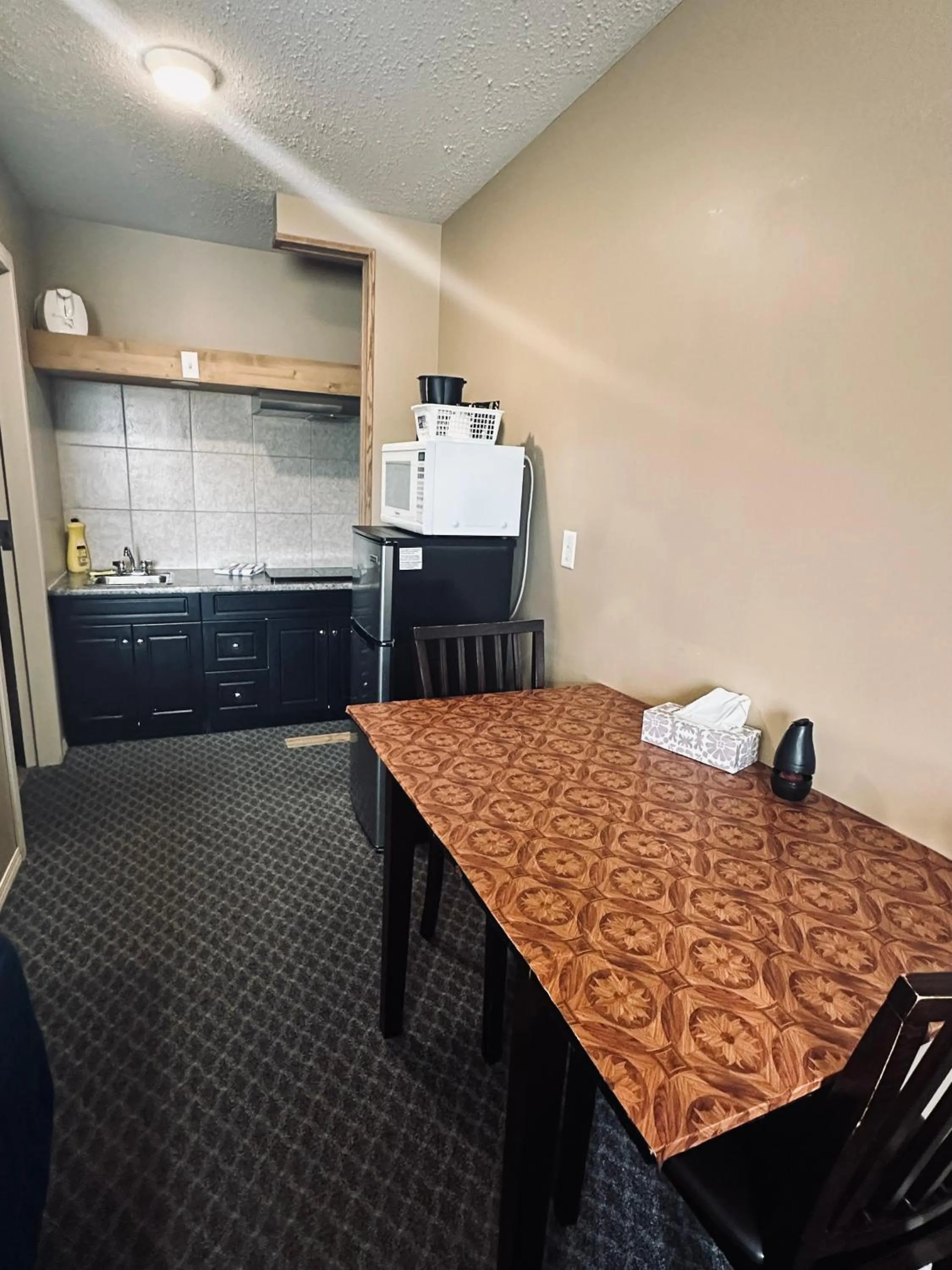 Kitchen or kitchenette in Voyageur Motel