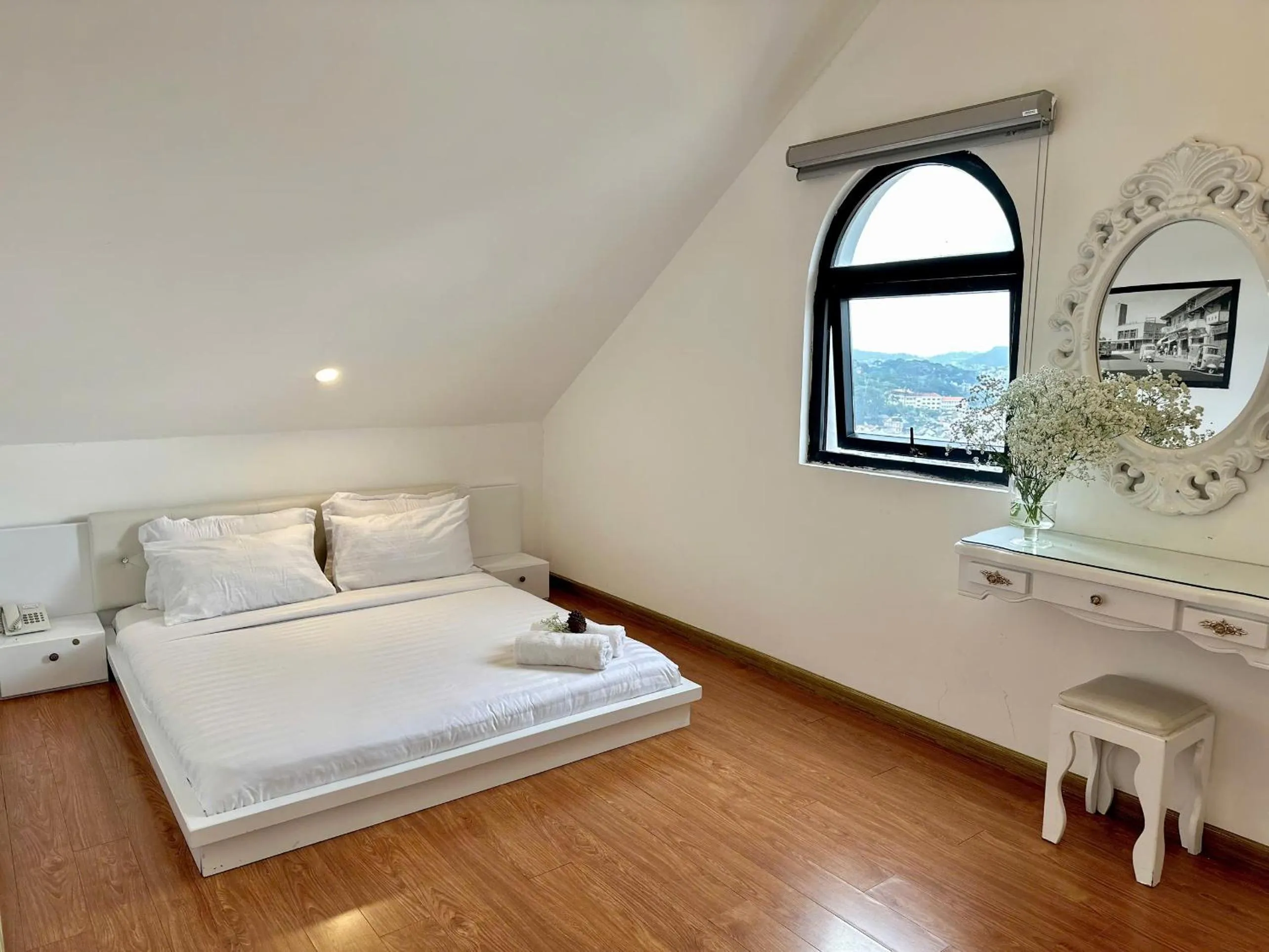 Bed in Moc Nha Minh Hotel Da Lat