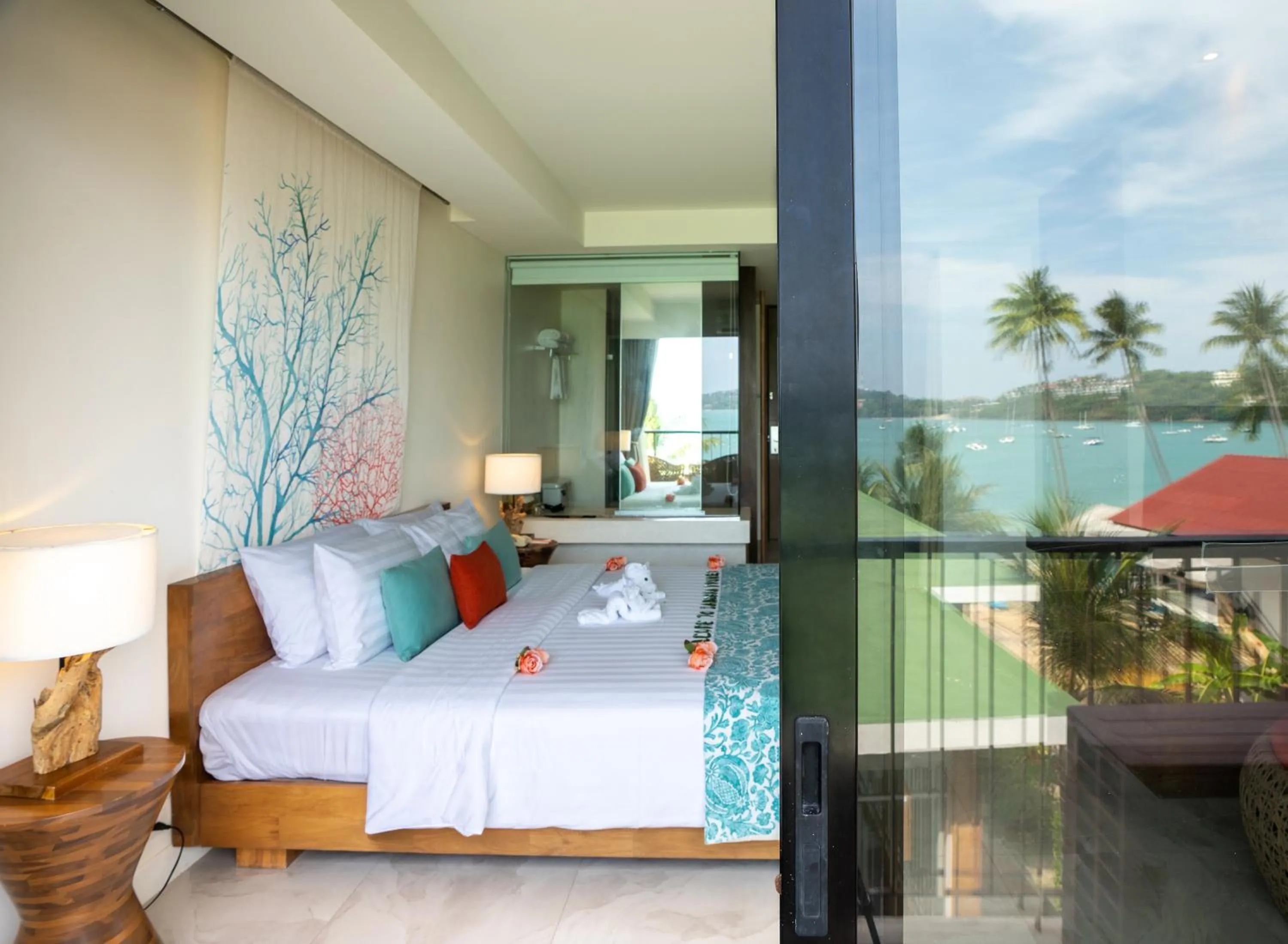 Bedroom, Bed in Bandara Beach Resort, Phuket