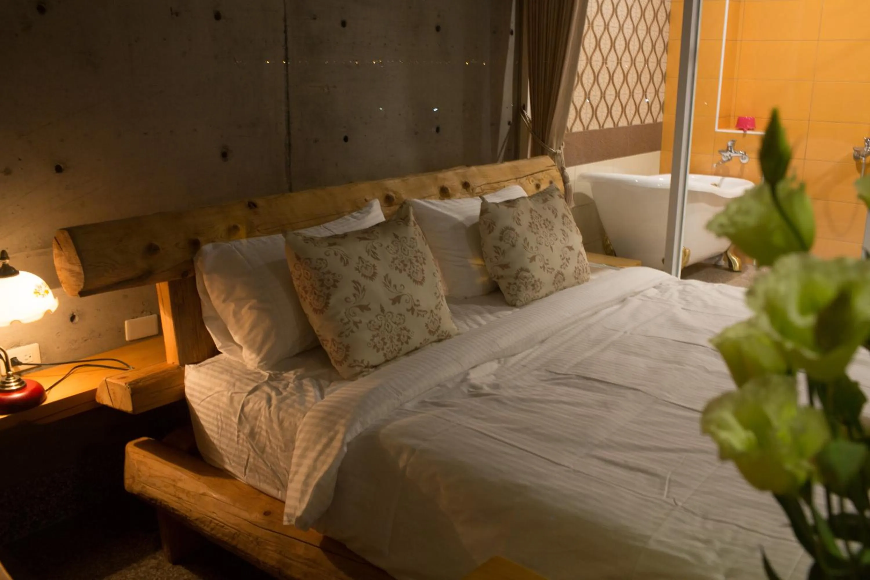 Bed in Water Reflections at Ease