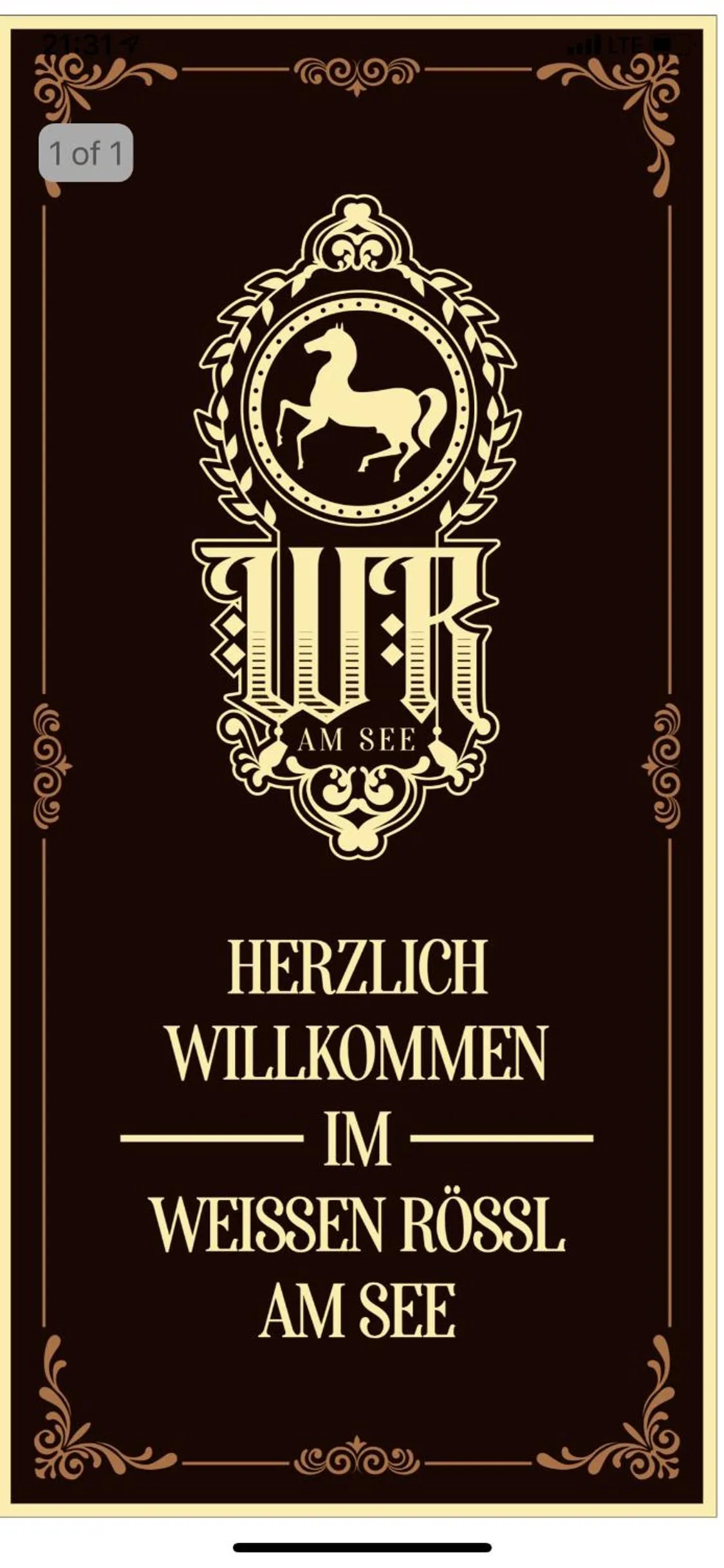 Logo/Certificate/Sign in Weisses Rössl am See