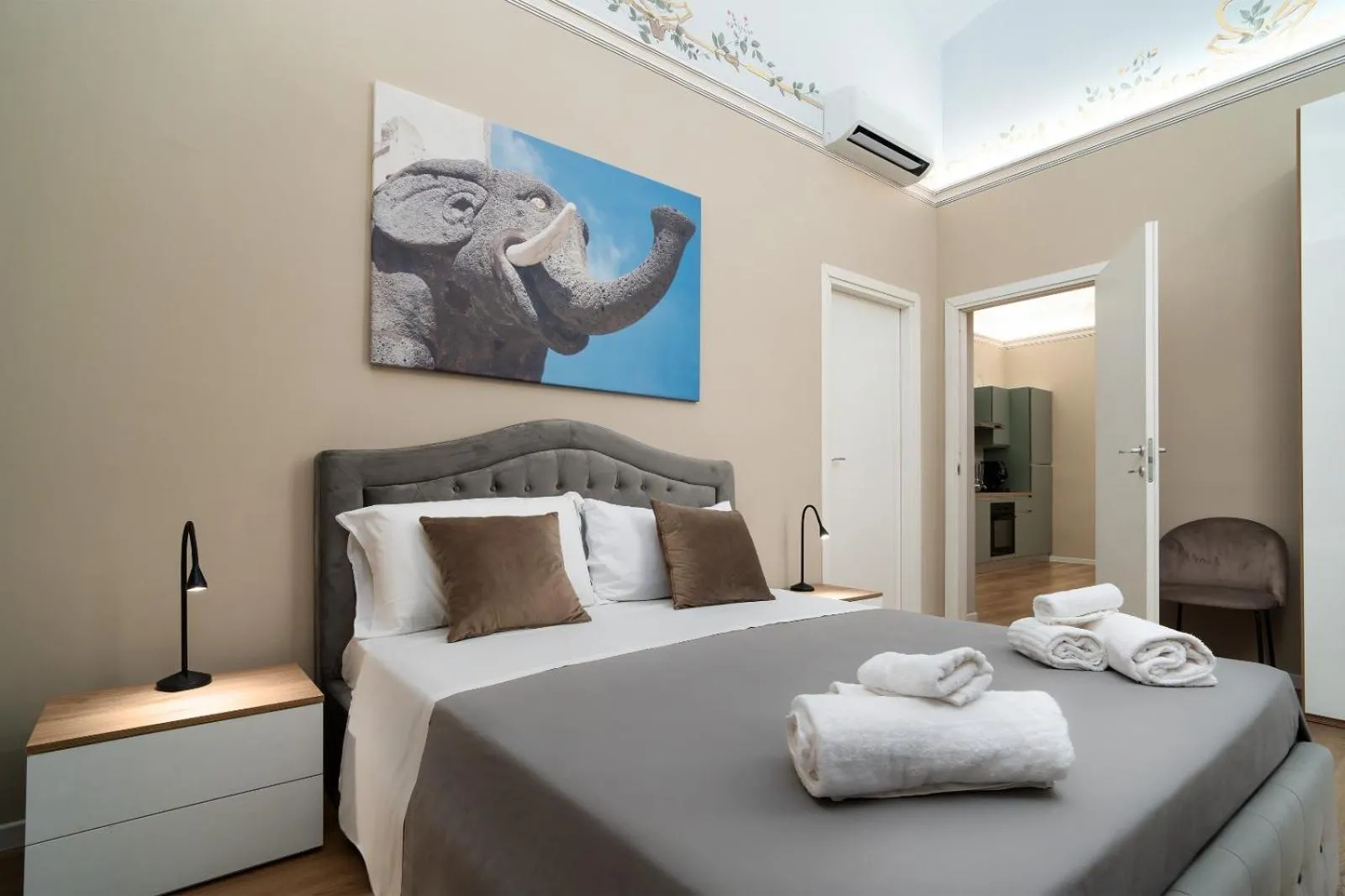 Bed in Archimedes suites