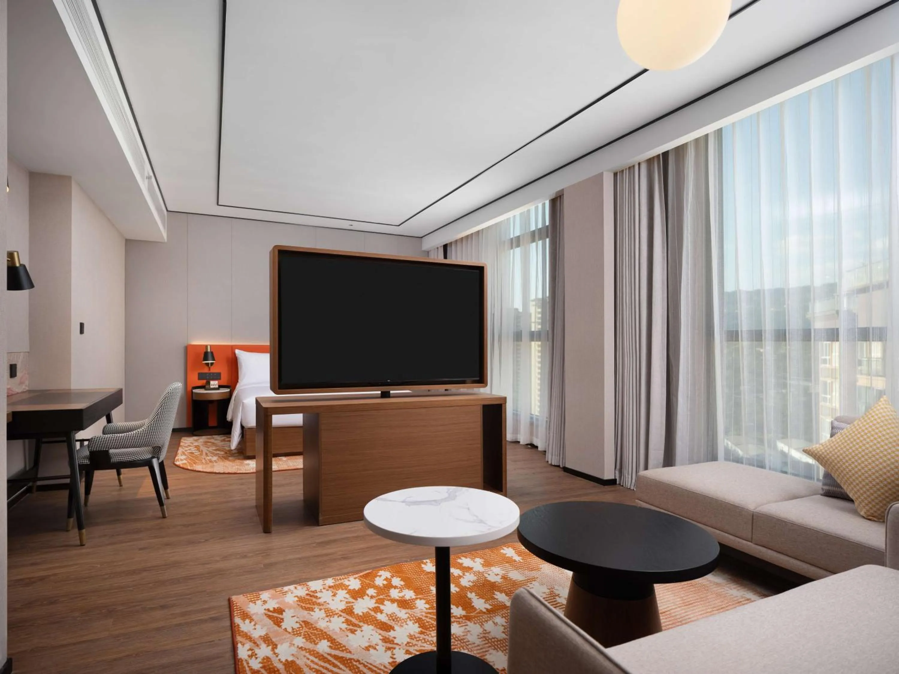 Living room, Bed in Hilton Garden Inn Bazhong Bazhou