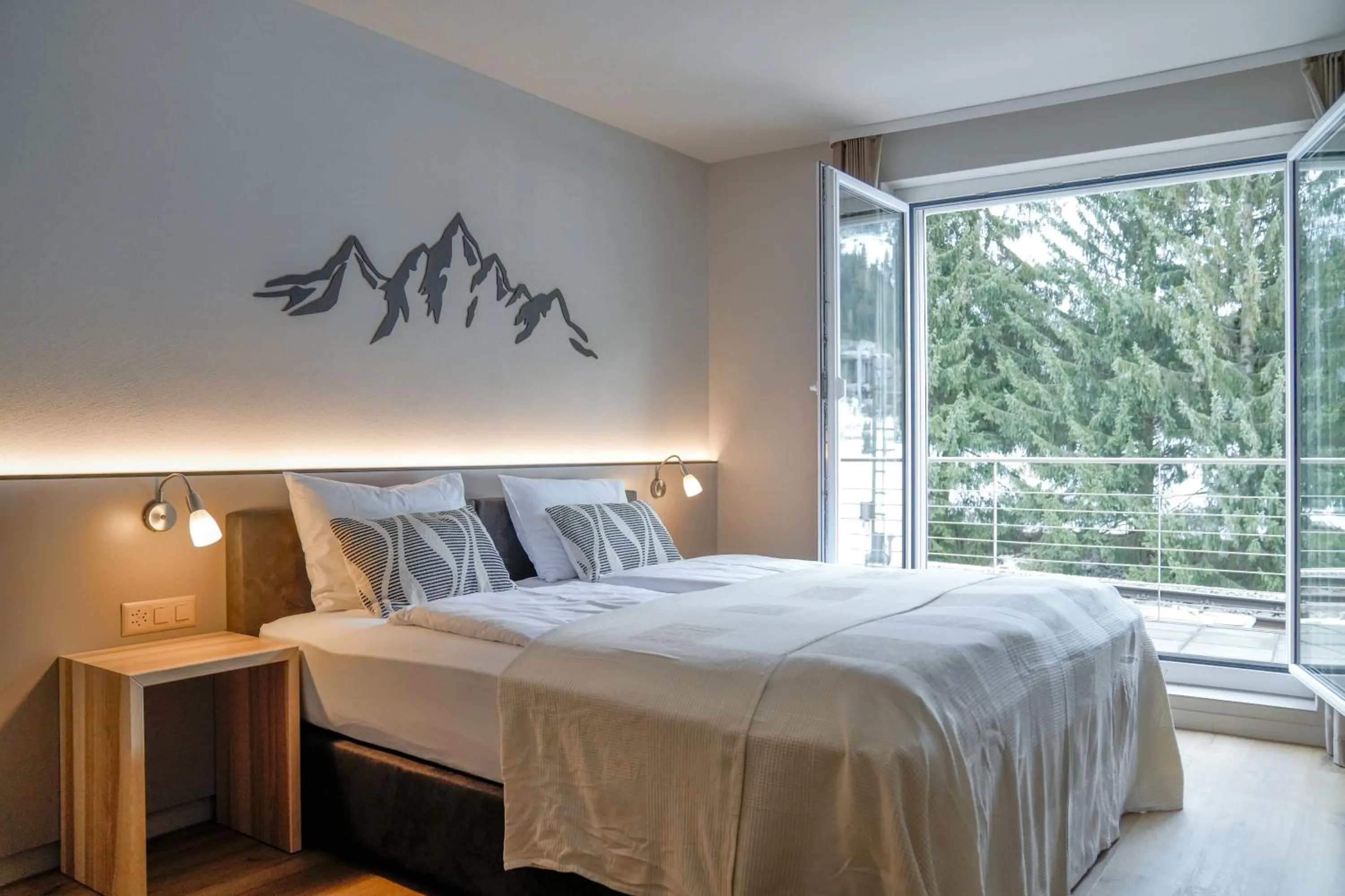 Bed in Studio 54 Davos