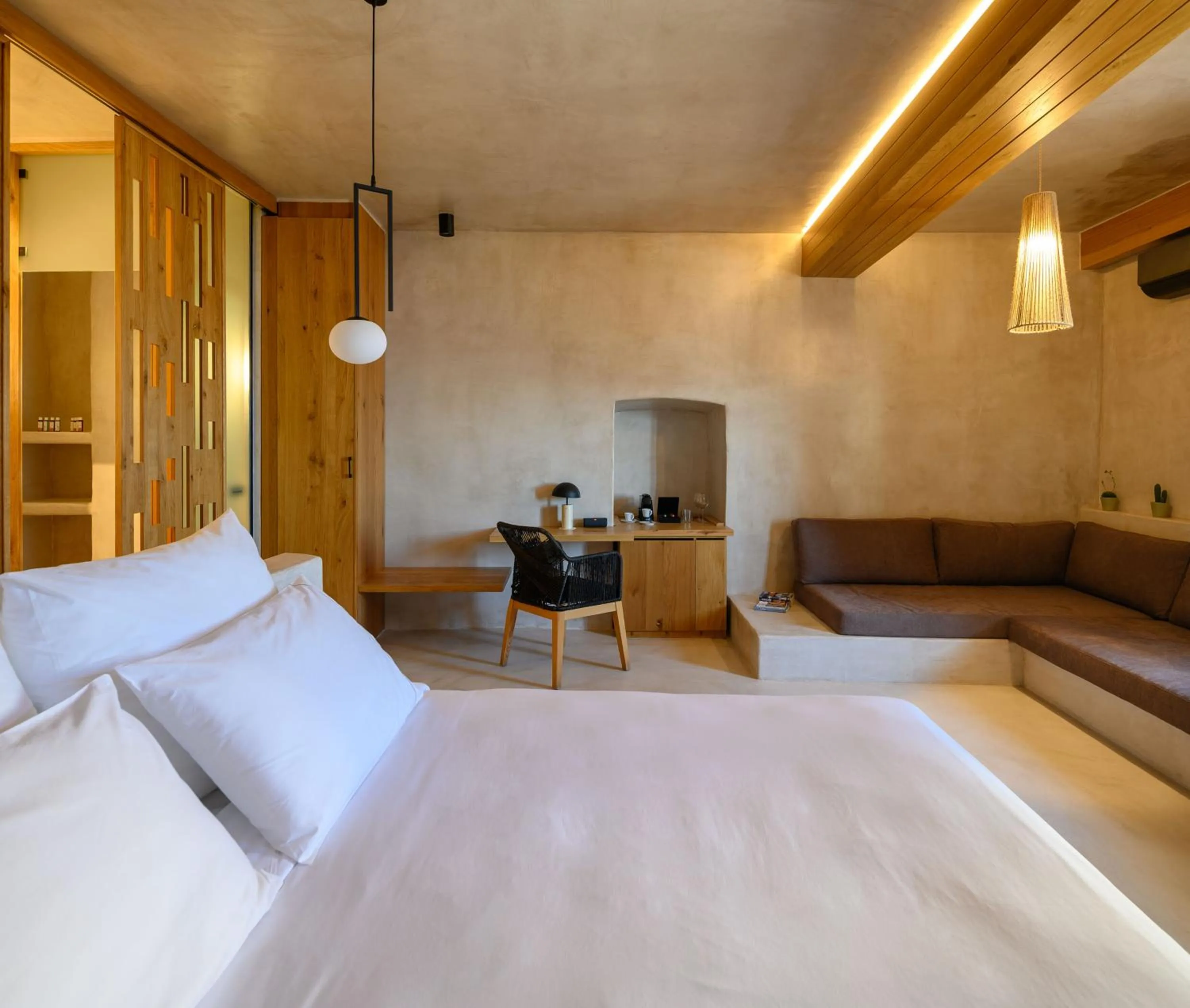 Living room, Bed in Gaia Suites