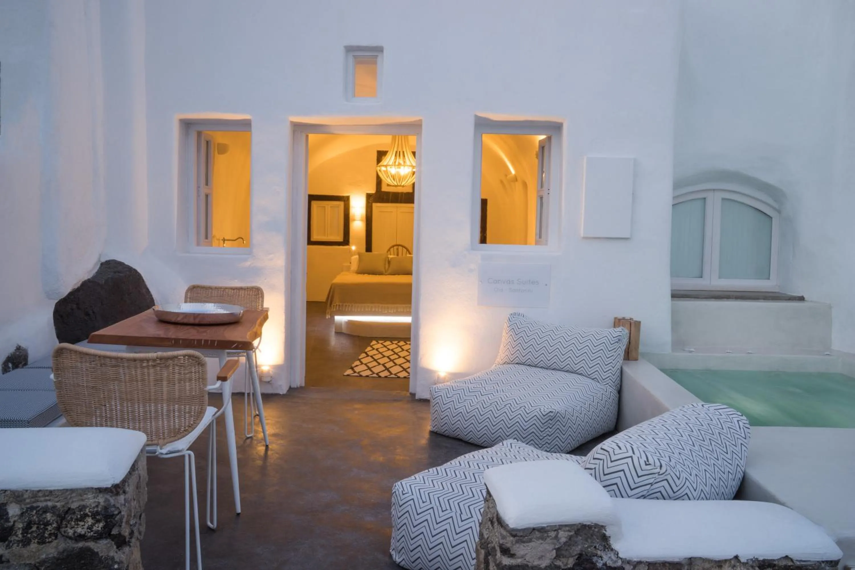 Patio, Bed in Gaia Suites