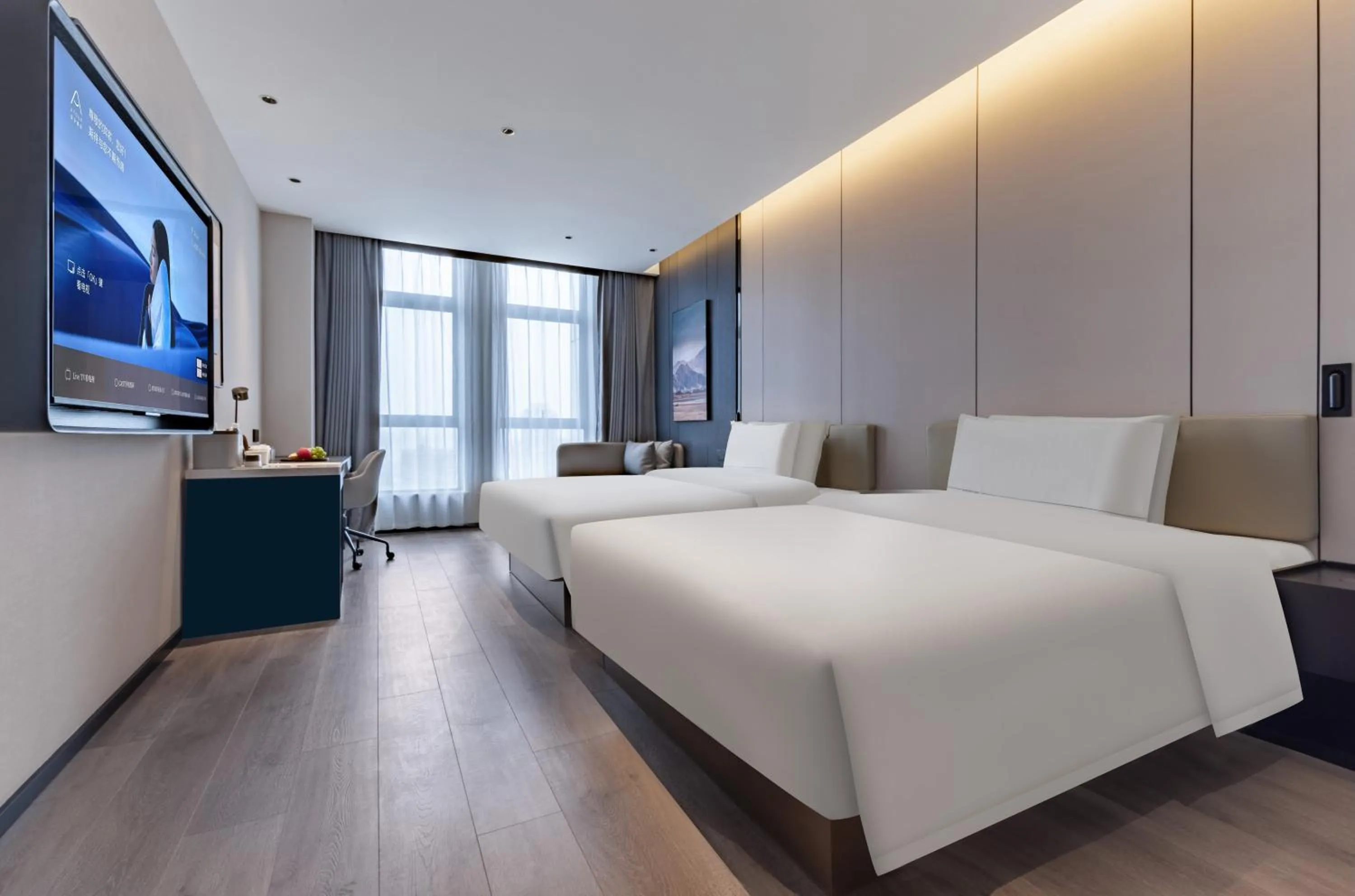 Bed in Atour Hotel Wuhan Yellow Crane Tower Shouyi Plaza