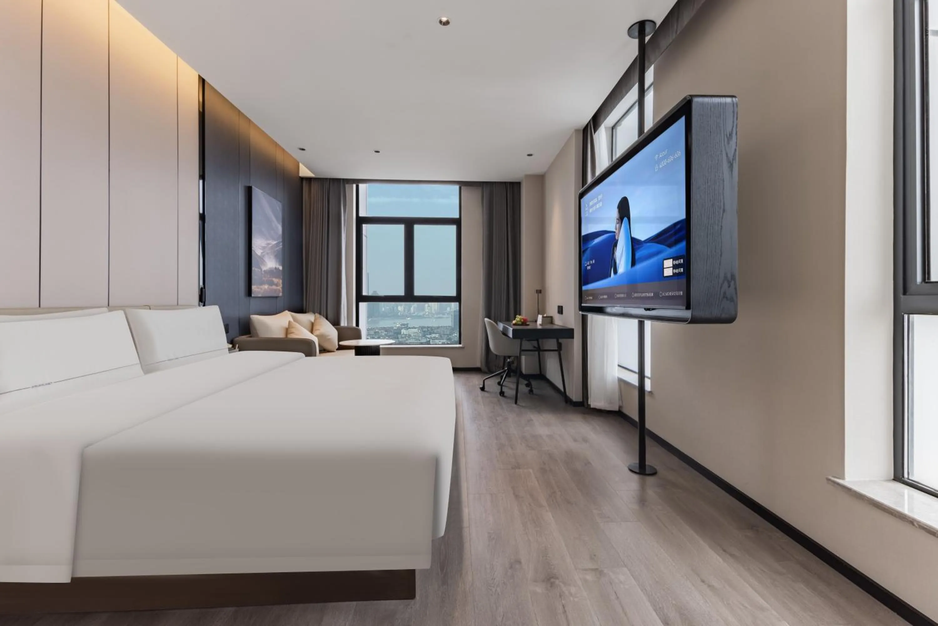 Bed in Atour Hotel Wuhan Yellow Crane Tower Shouyi Plaza