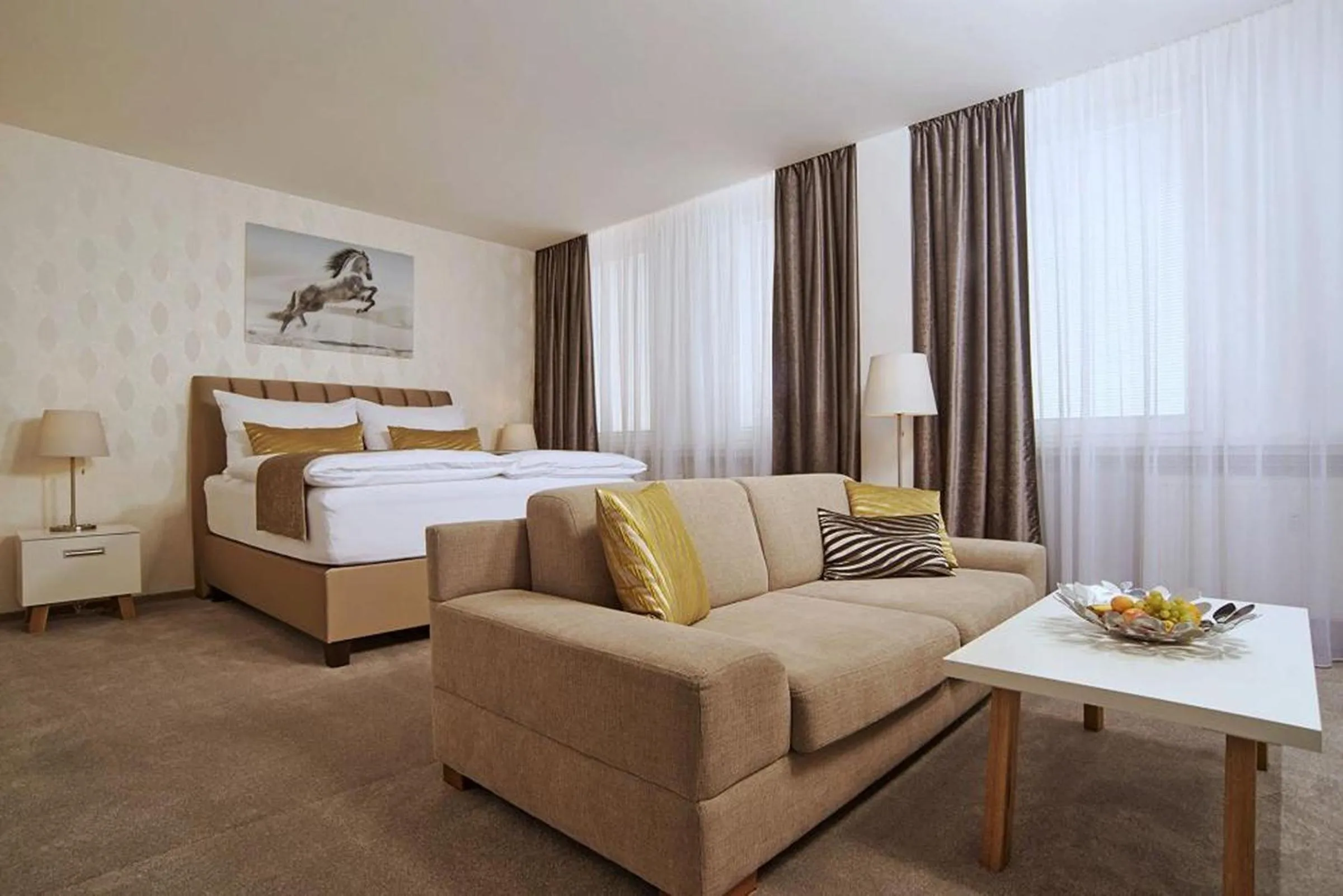 Bedroom, Bed in Privilege Apartments