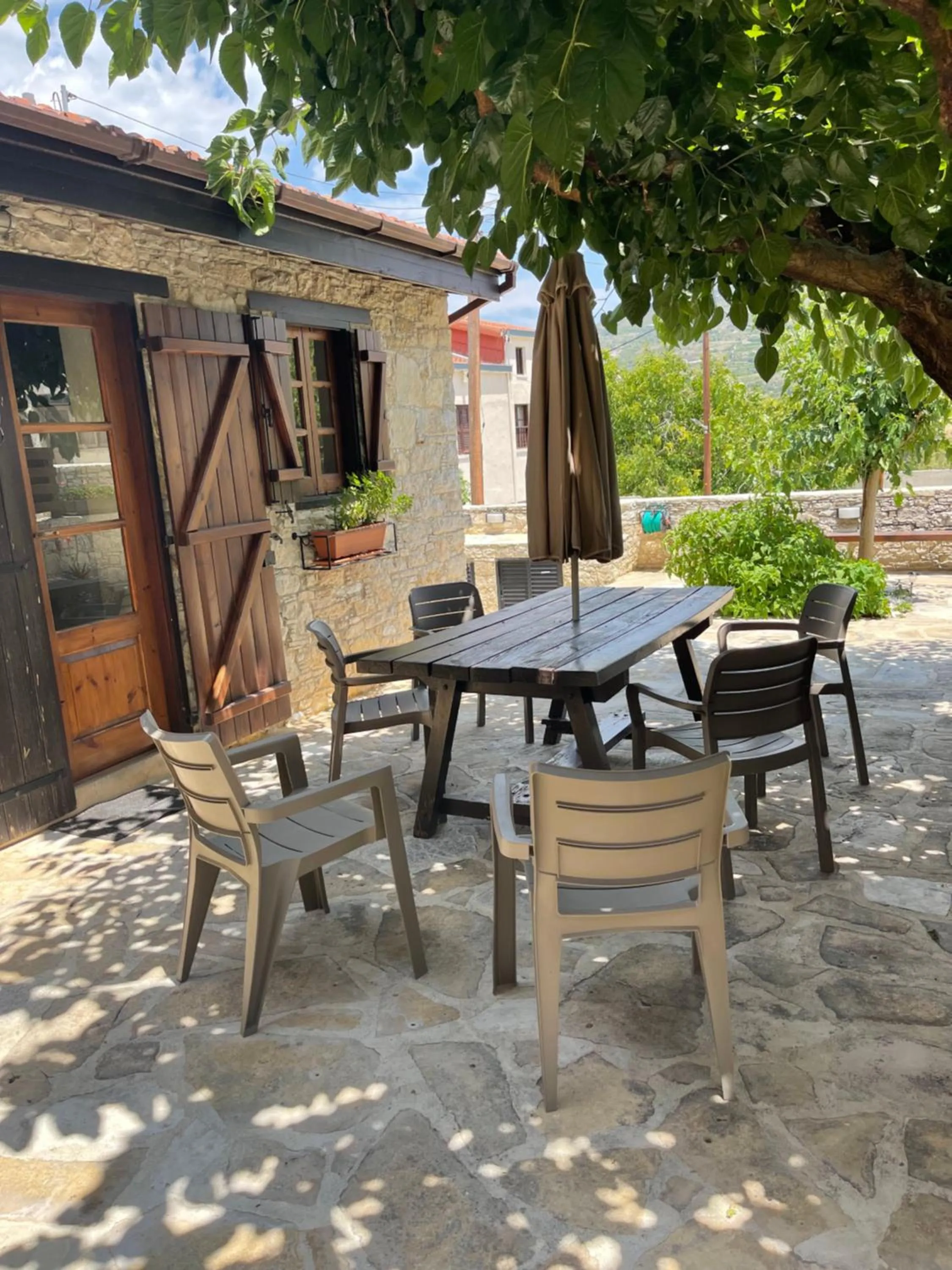 Patio in Omodos Village Houses