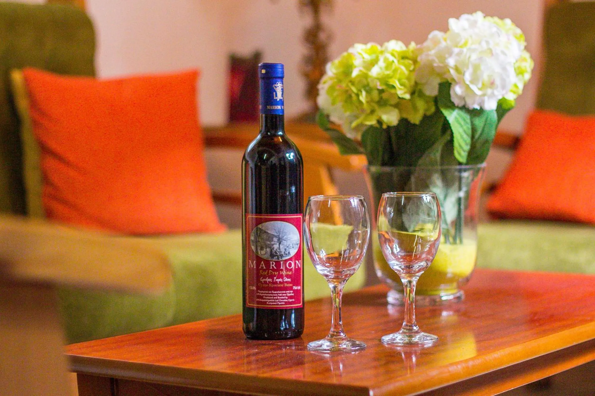 Living room in Omodos Village Houses