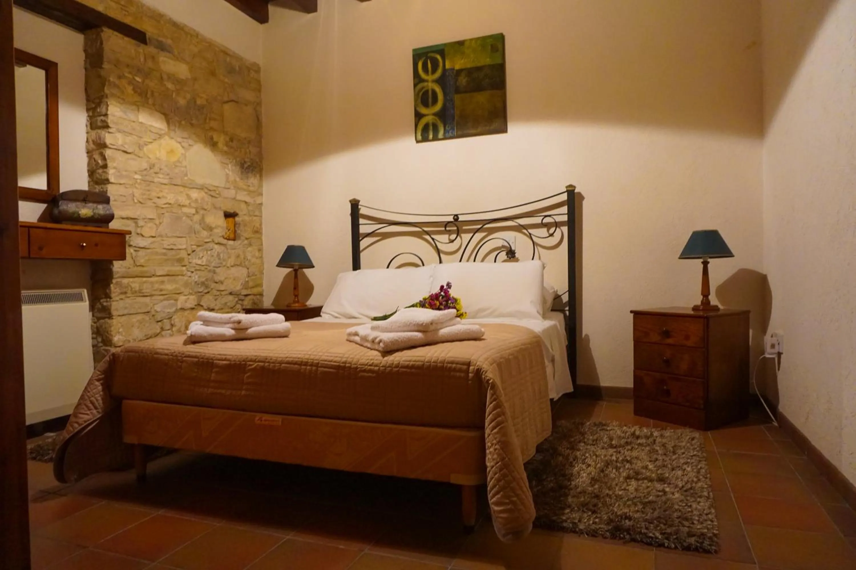 Bedroom, Bed in Omodos Village Houses