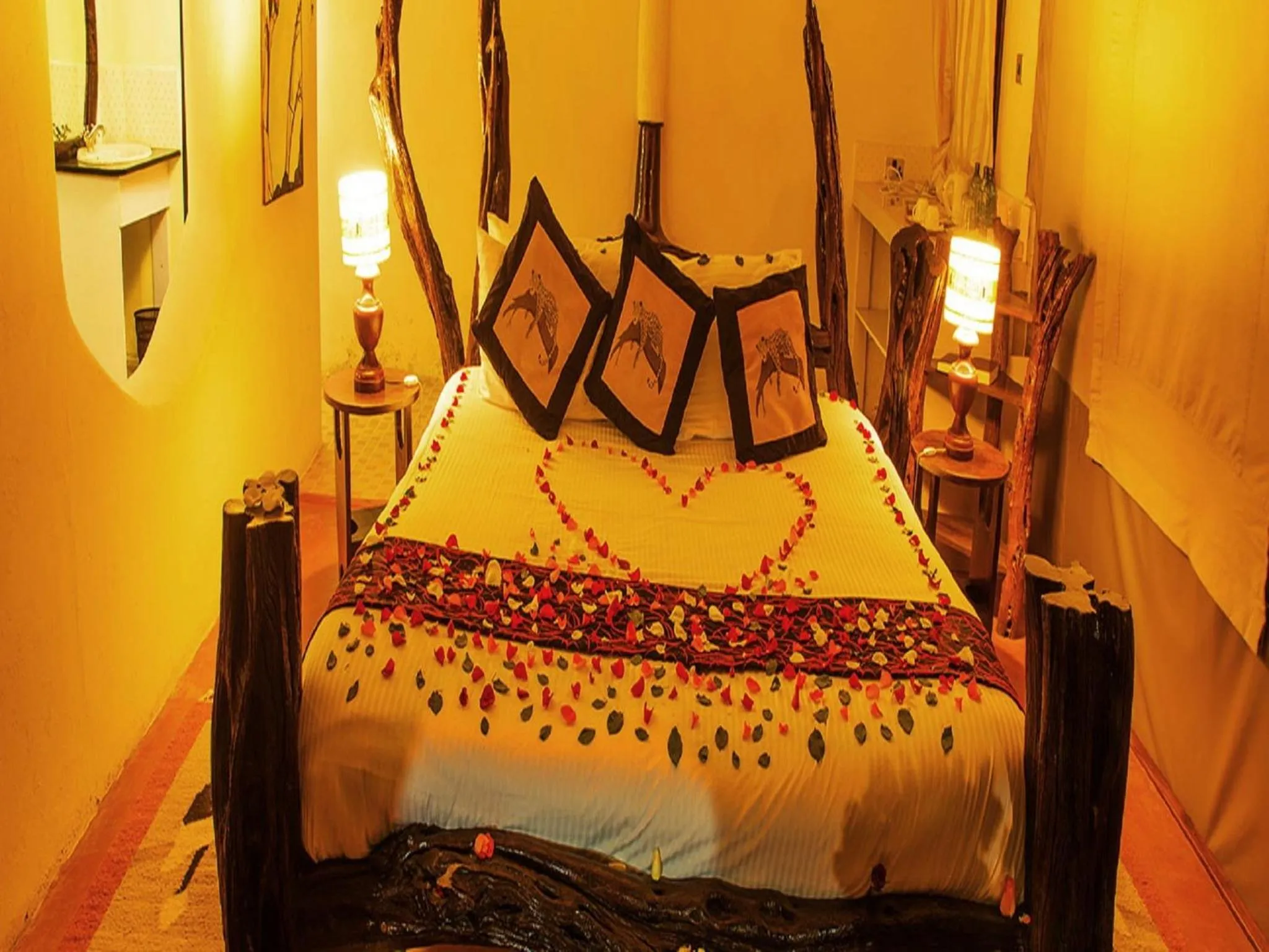 Bed in Crater Lake Tented Camp And Game Sanctuary