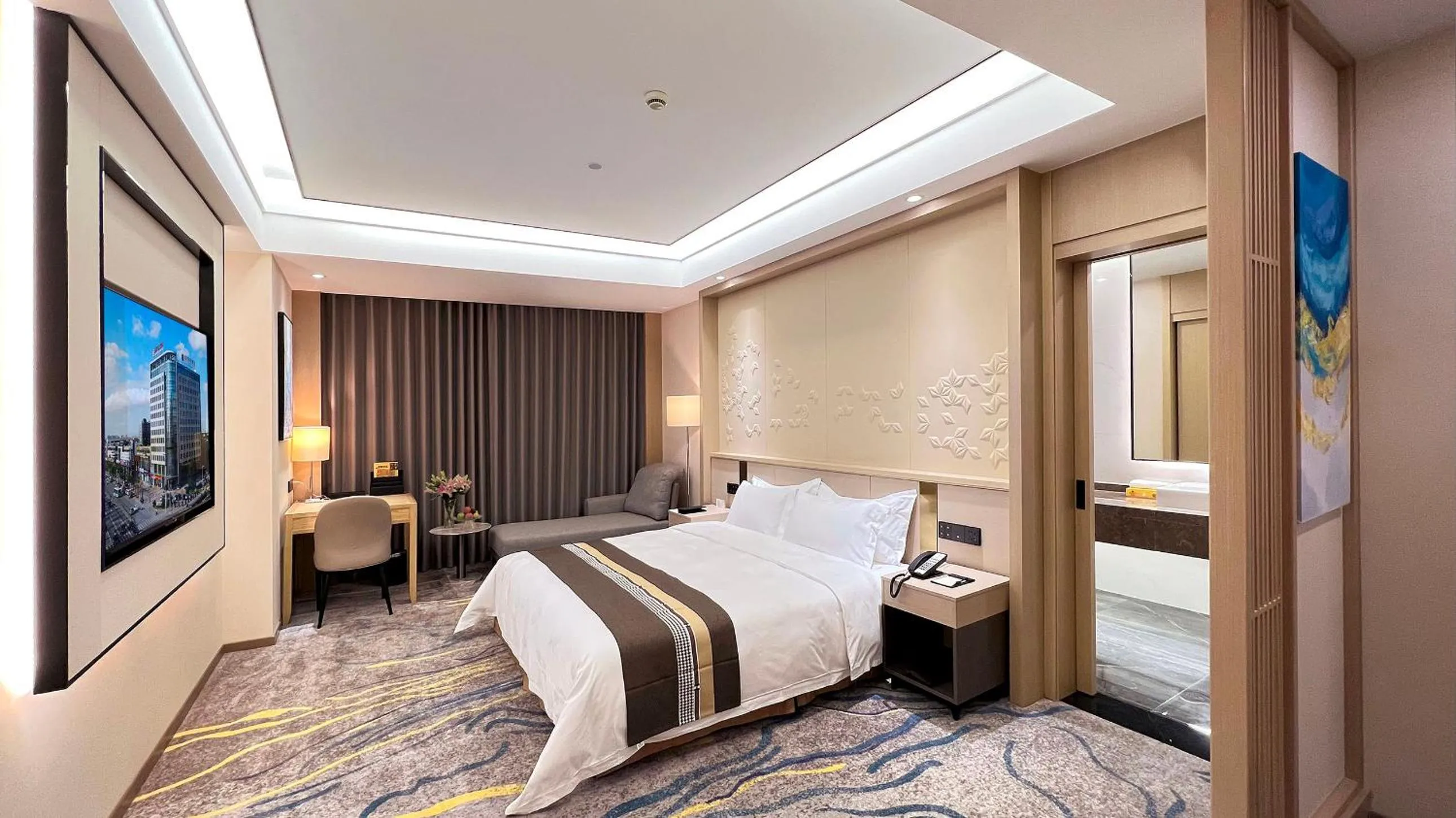 Communal lounge/ TV room in Meilun Hotel Shanghai Hongqiao Hub