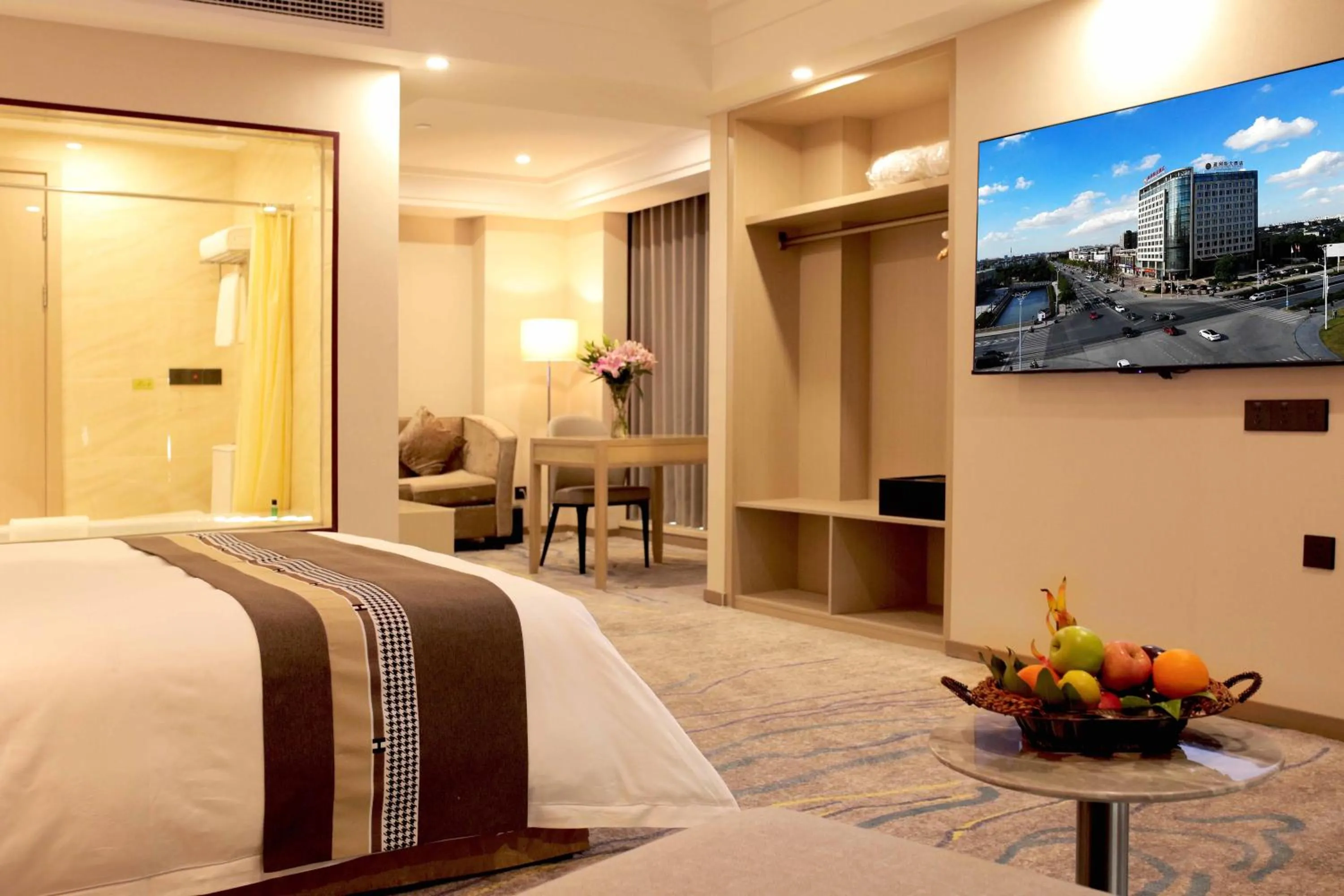 Bed in Meilun Hotel Shanghai Hongqiao Hub