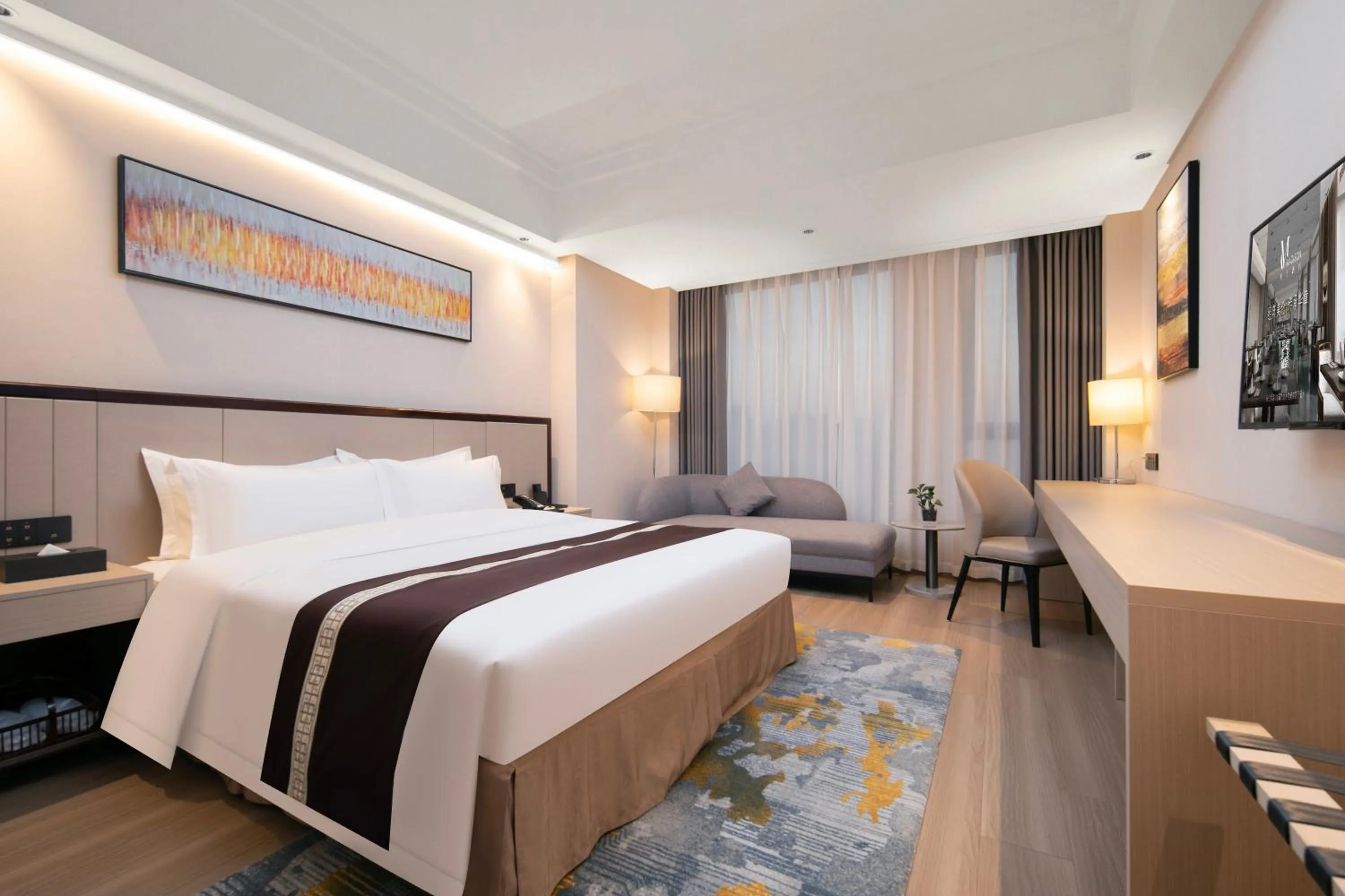 Bed in Meilun Hotel Shanghai Hongqiao Hub