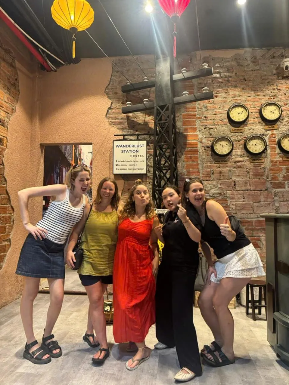 group of guests in Wanderlust Station Hostel