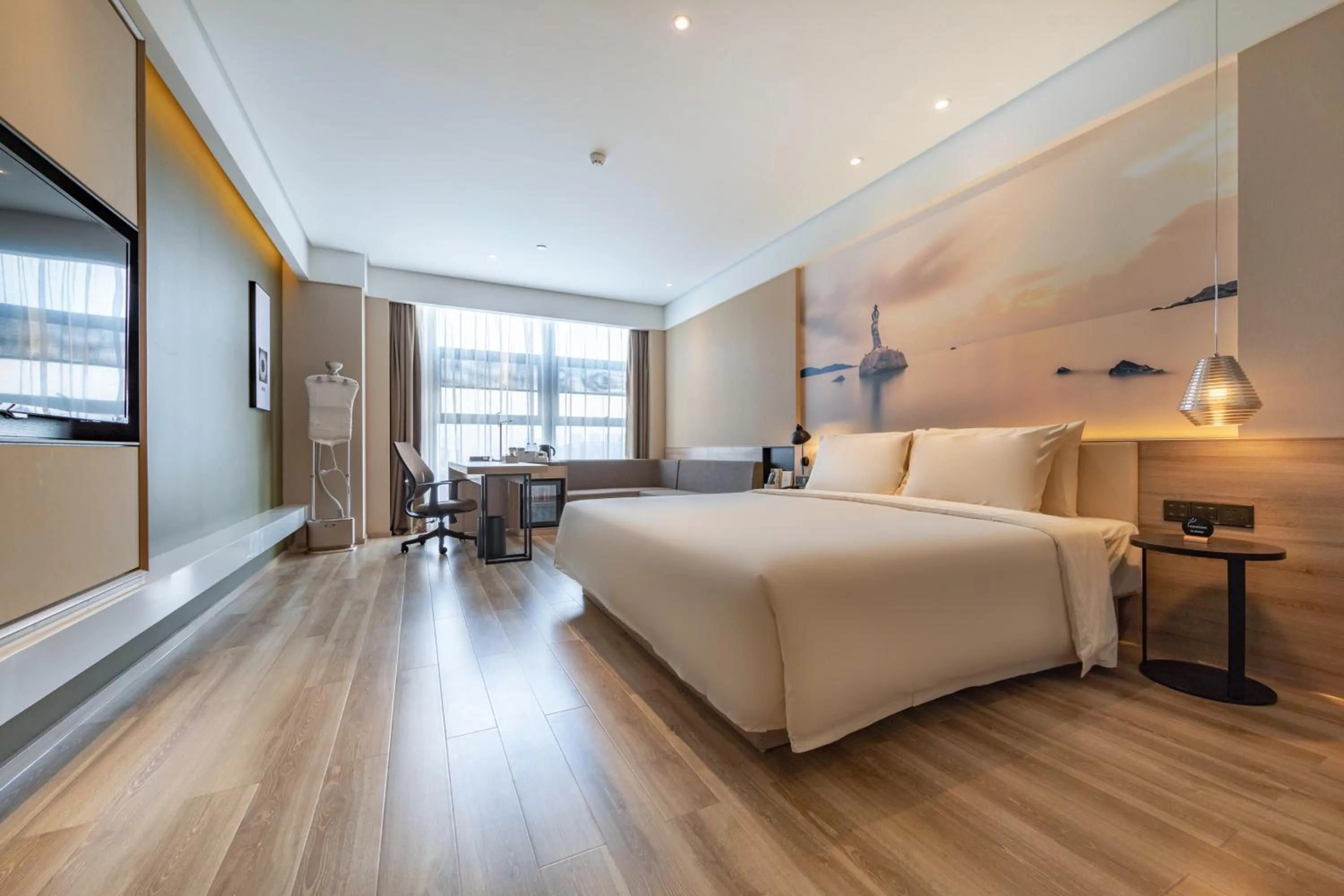 Bed in Atour Hotel Zhuhai Xiangzhou Aoyuan Plaza