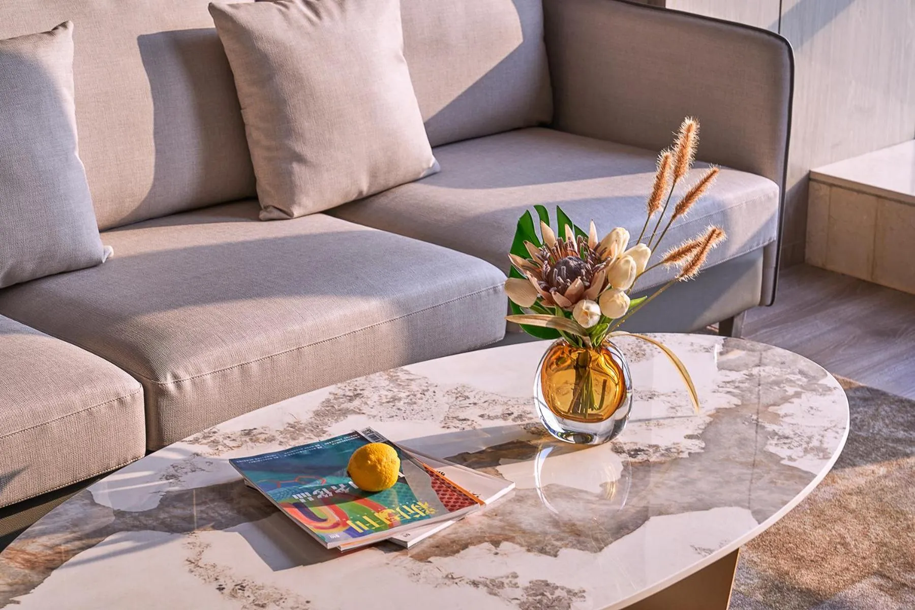 Living room in Echarm plus International Hotel Guangzhou Changgang Metro Station Branch - Free Shuttle Bus to Canton Fair Complex During Canton Fair Period