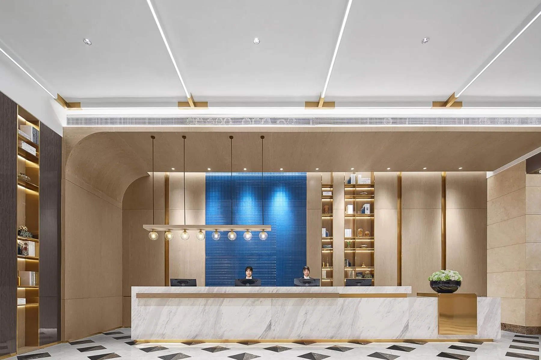 Lobby or reception in Echarm plus International Hotel Guangzhou Changgang Metro Station Branch - Free Shuttle Bus to Canton Fair Complex During Canton Fair Period