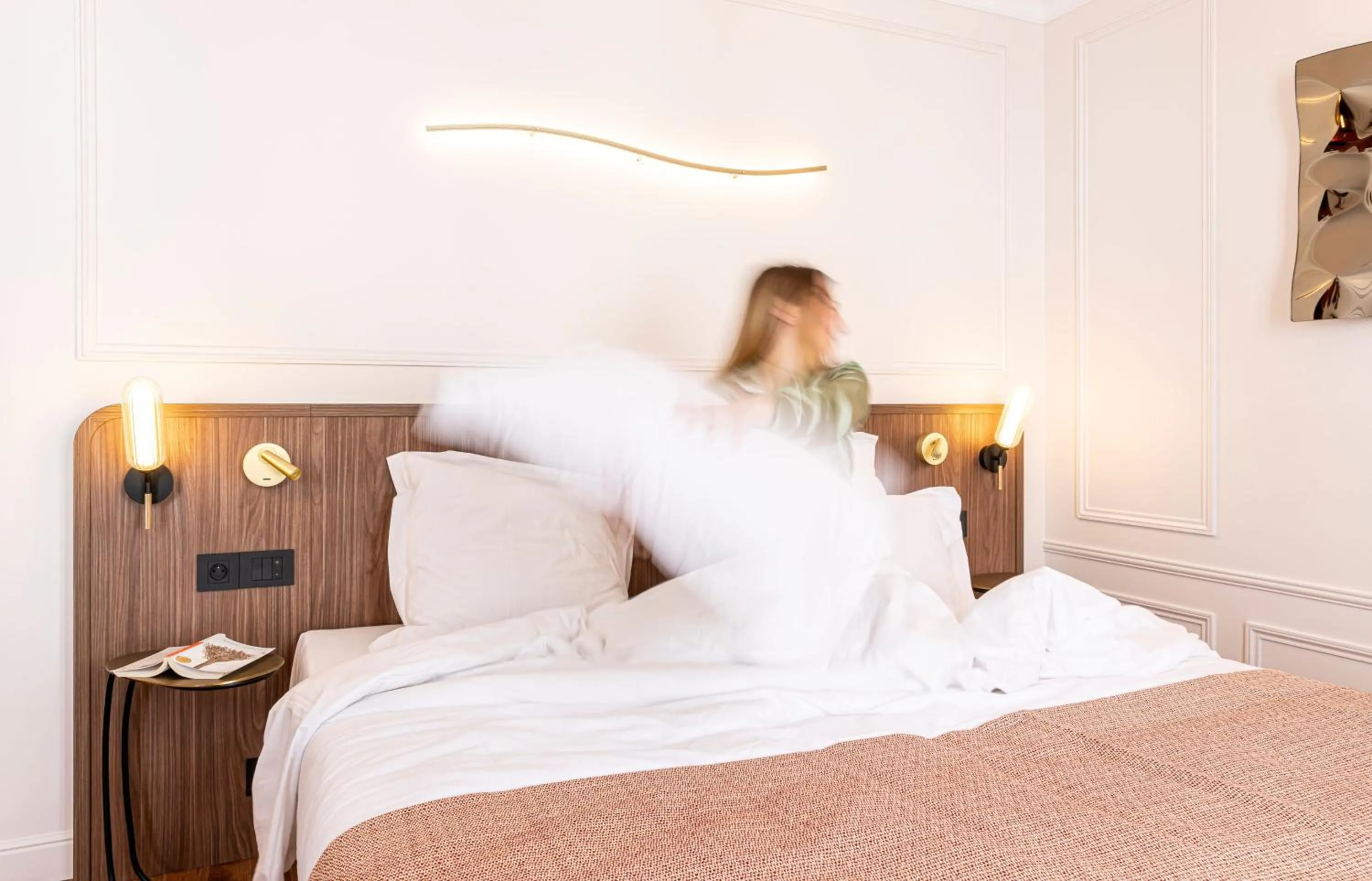 People, Bed in Villa SoPi Appart'Hotel by Patrick Hayat